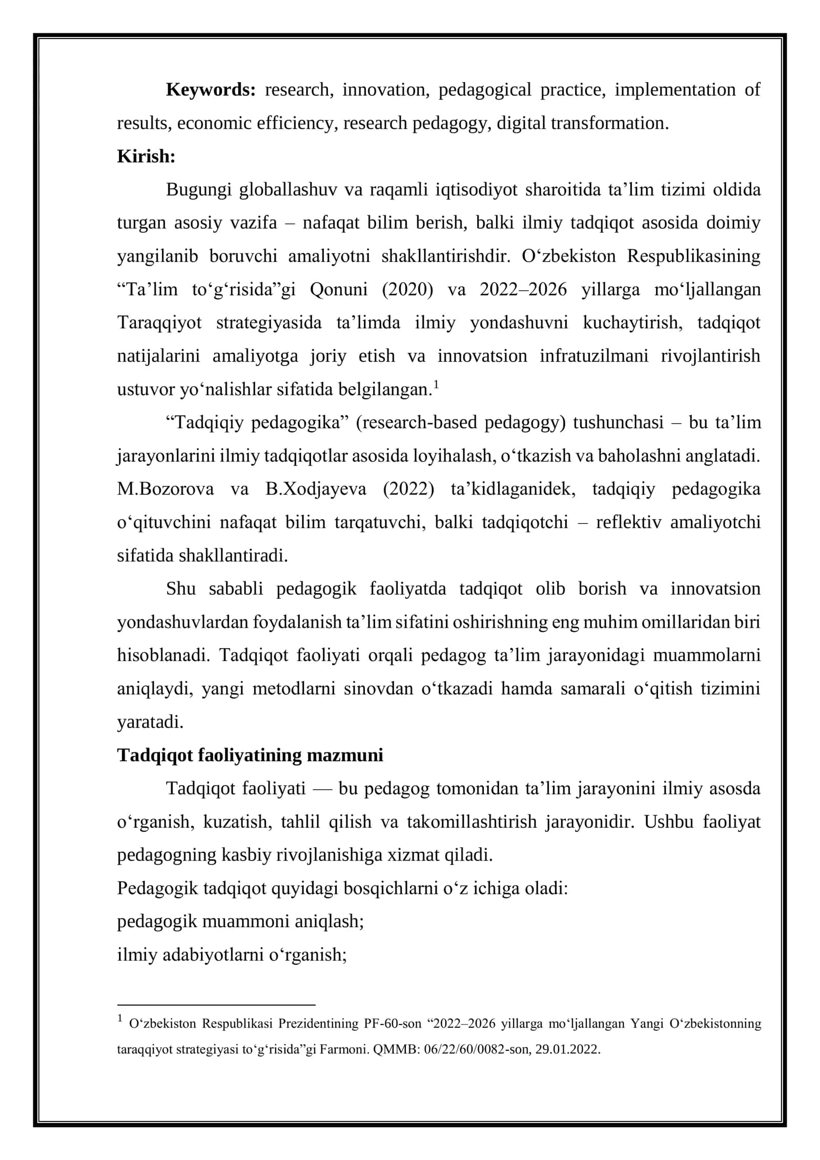 TADQIQIY PEDAGOGIKA VA TA’LIM AMALIYOTI 2