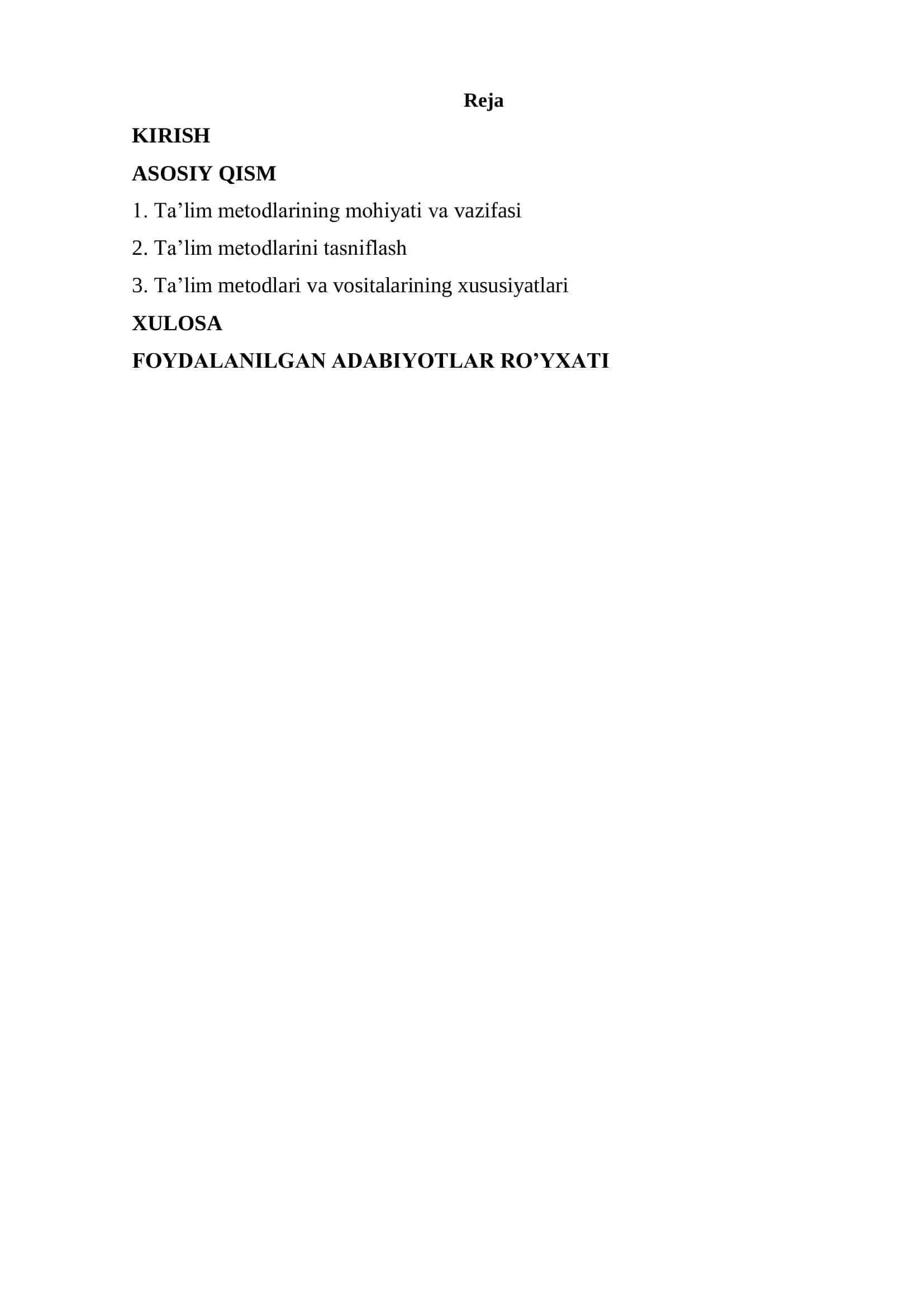 Ta'lim Metodlari va Vositalari 2