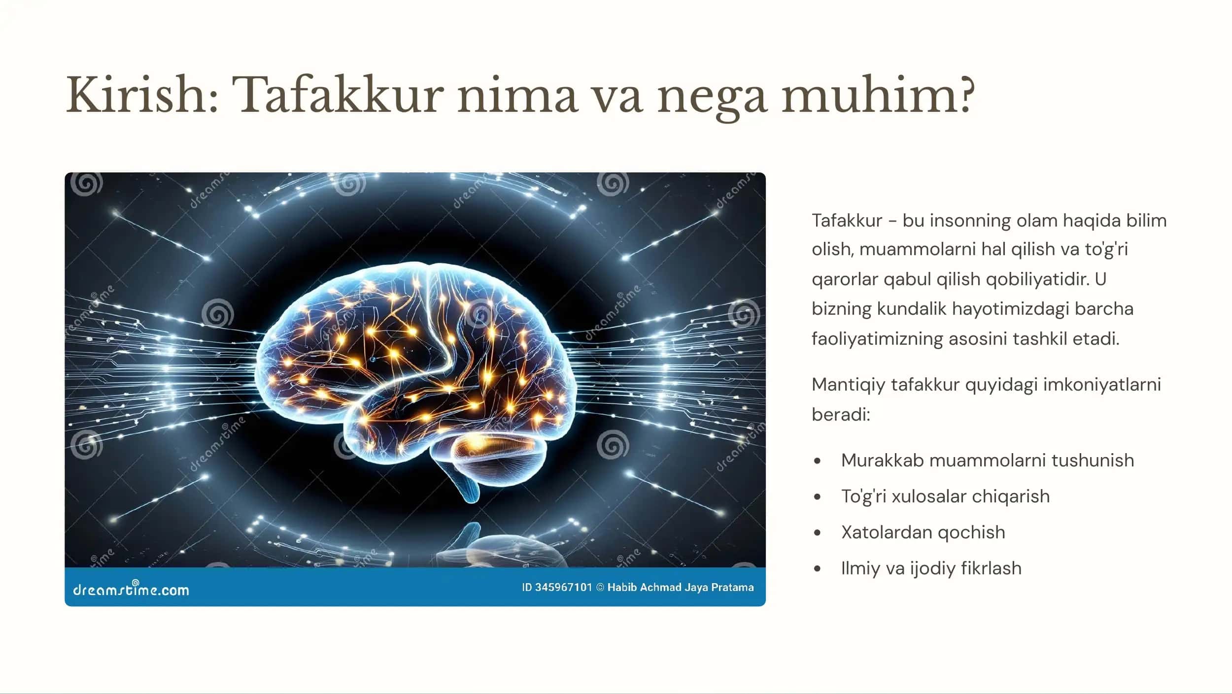 Tafakkur shakllari: tushuncha, hukm va xulosa 2
