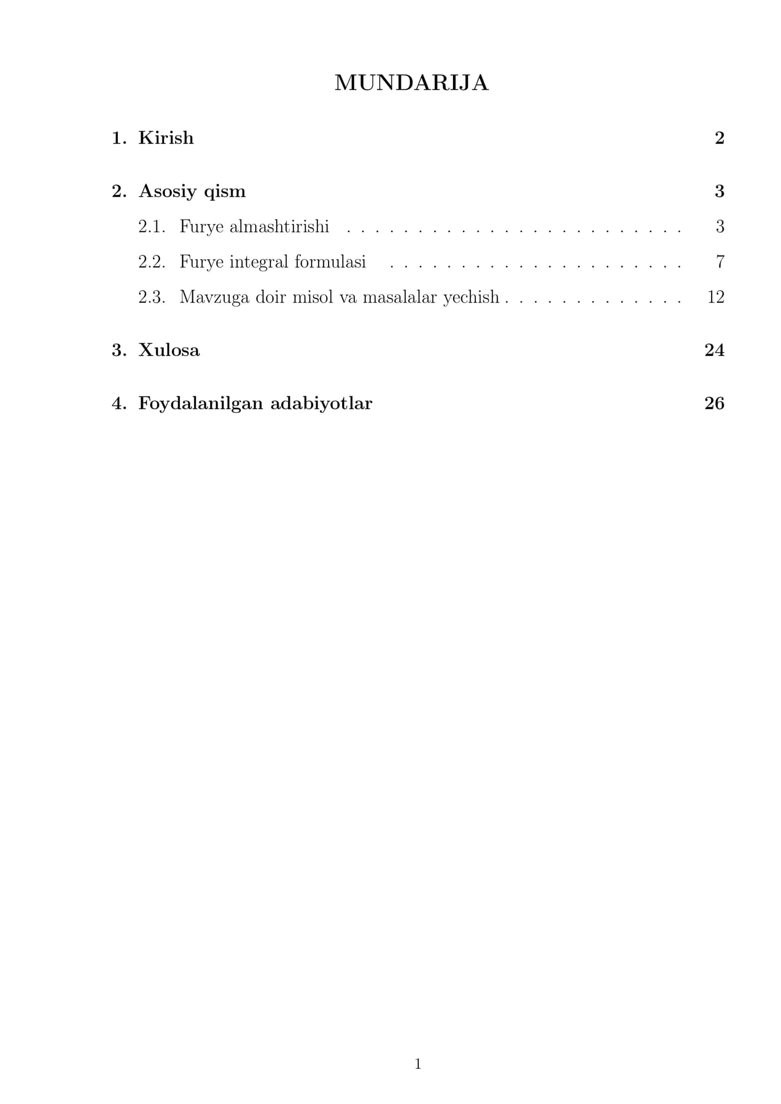 Furye almashtirilishi.Furye integral formulasi 2