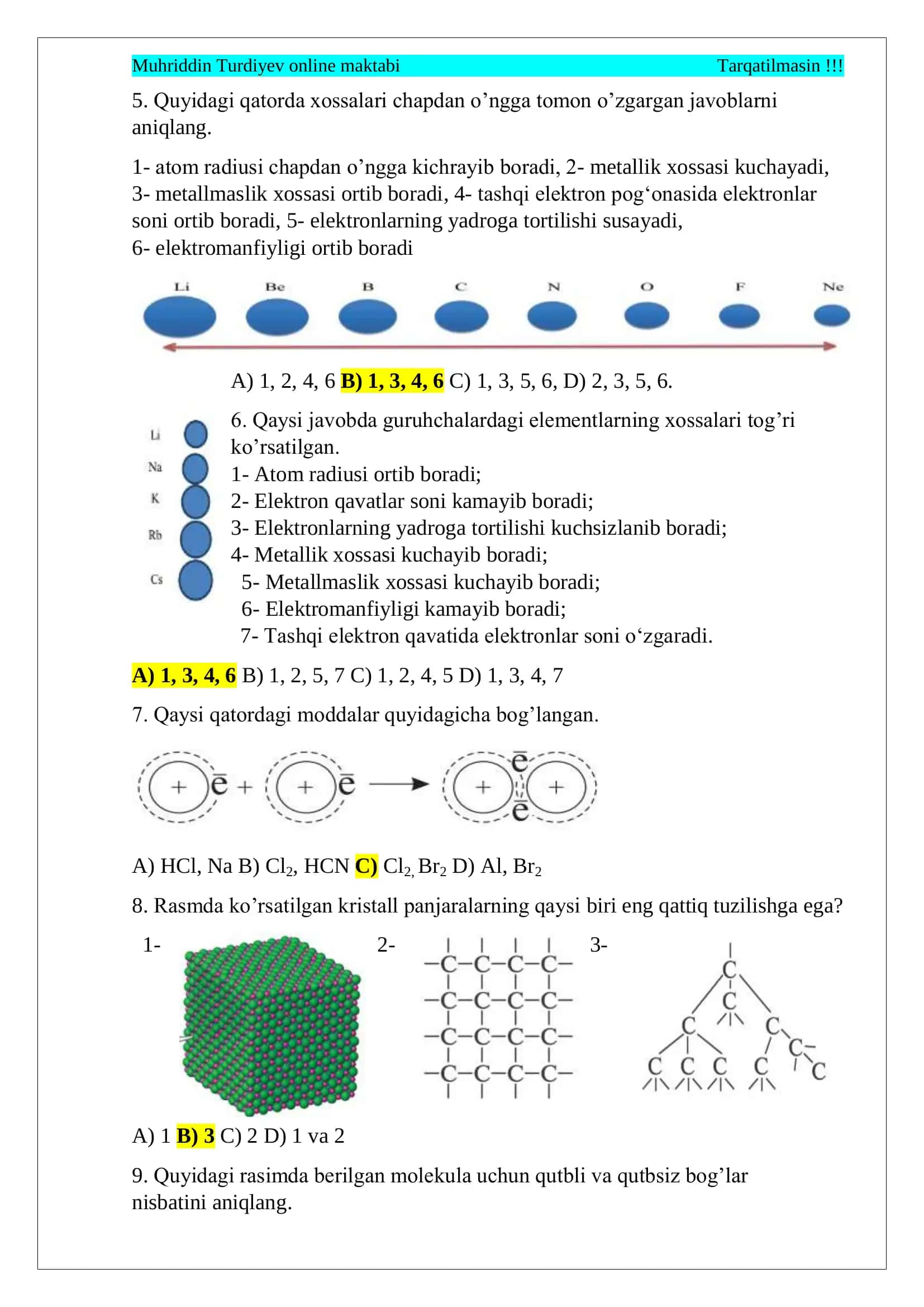 8-sinf rasimli test 2