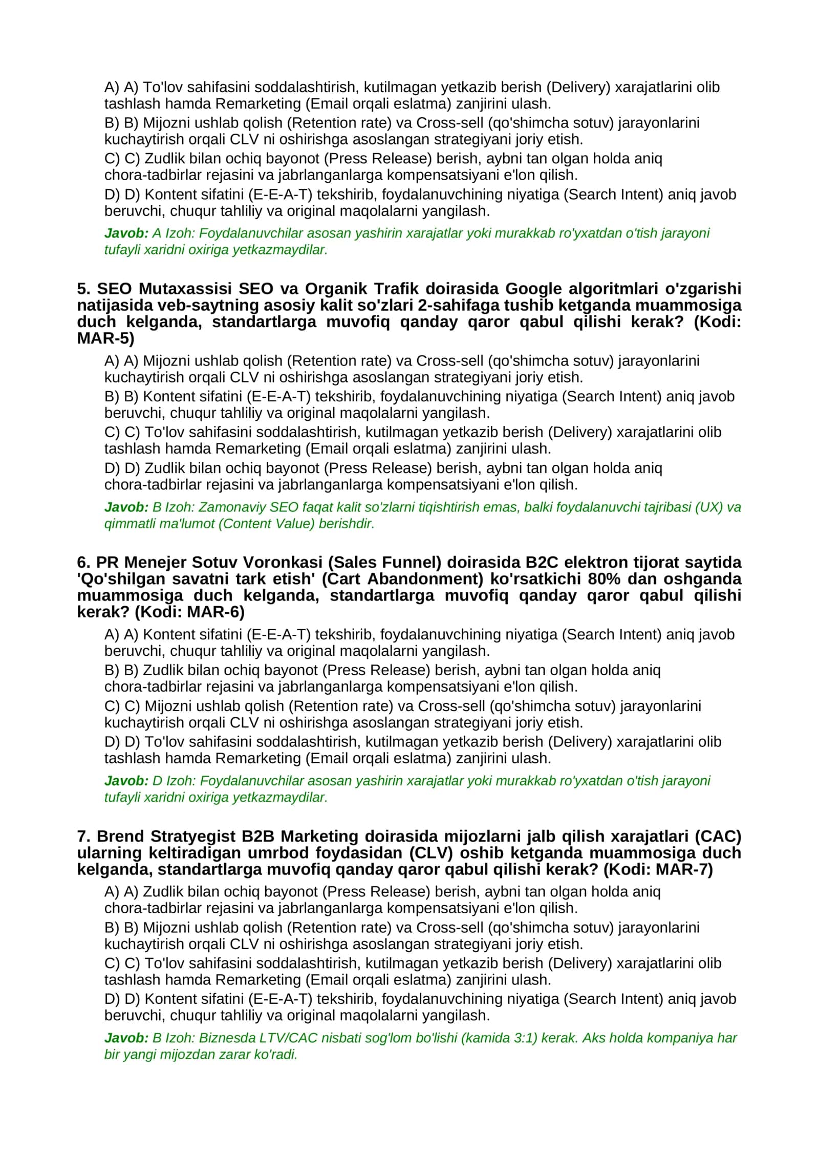 PR Menejer Sotuv Voronkasi (Sales Funnel) doirasida B2C elektron tijorat saytida 2
