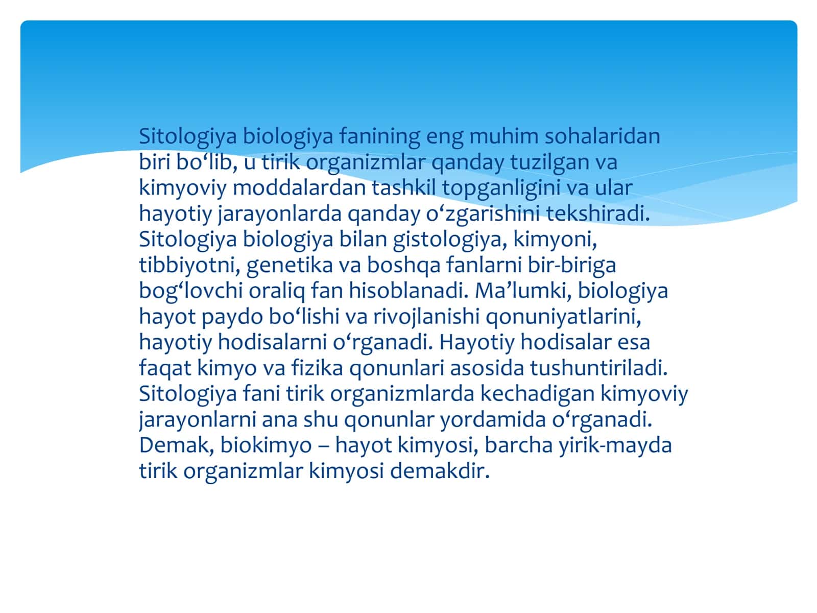 Sitologiya fanining sohalari va bо‘limlari 2