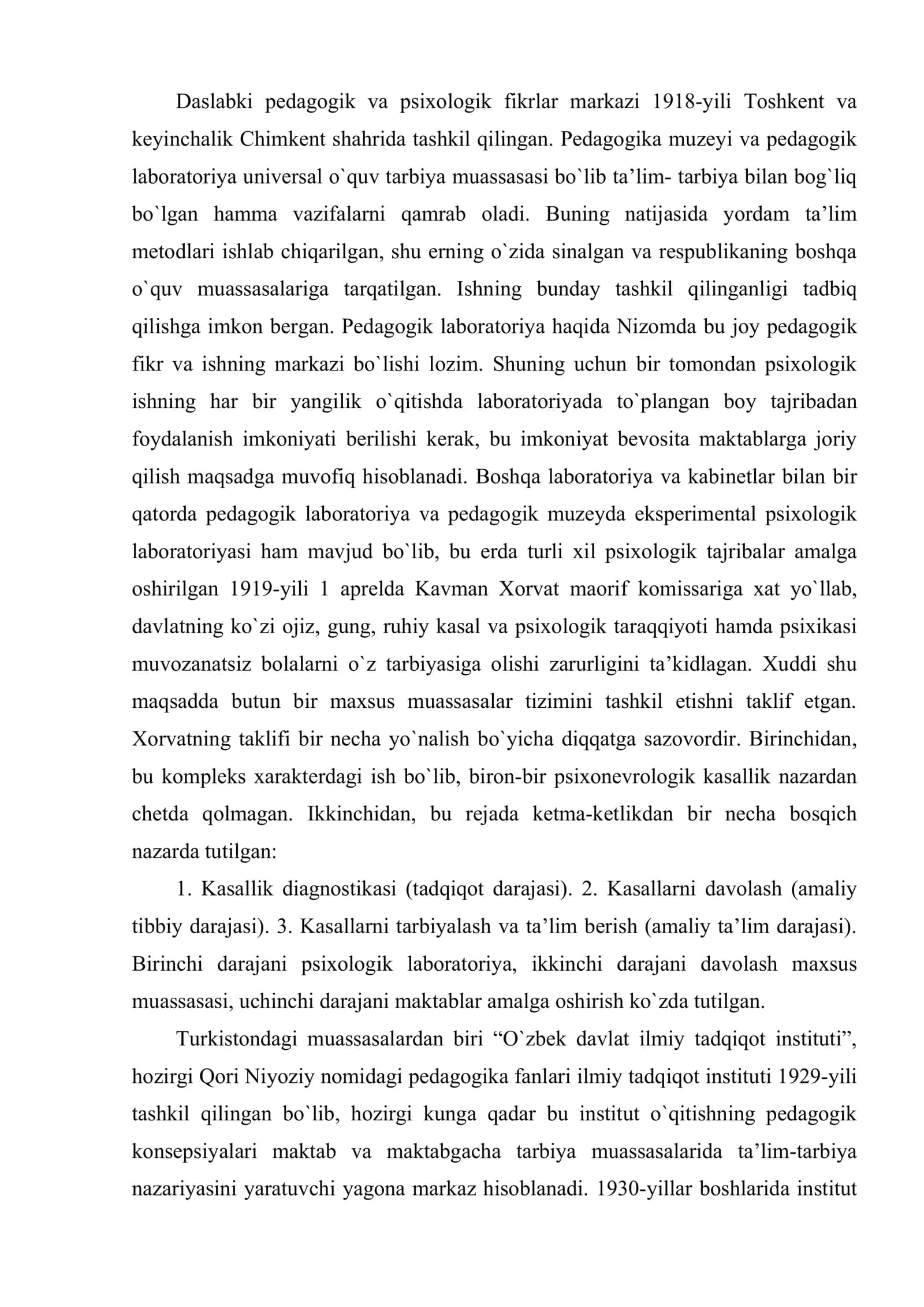 O’zbekistonda psixodiagnostika va eksperimental psixologiyaning rivojlanishi 2