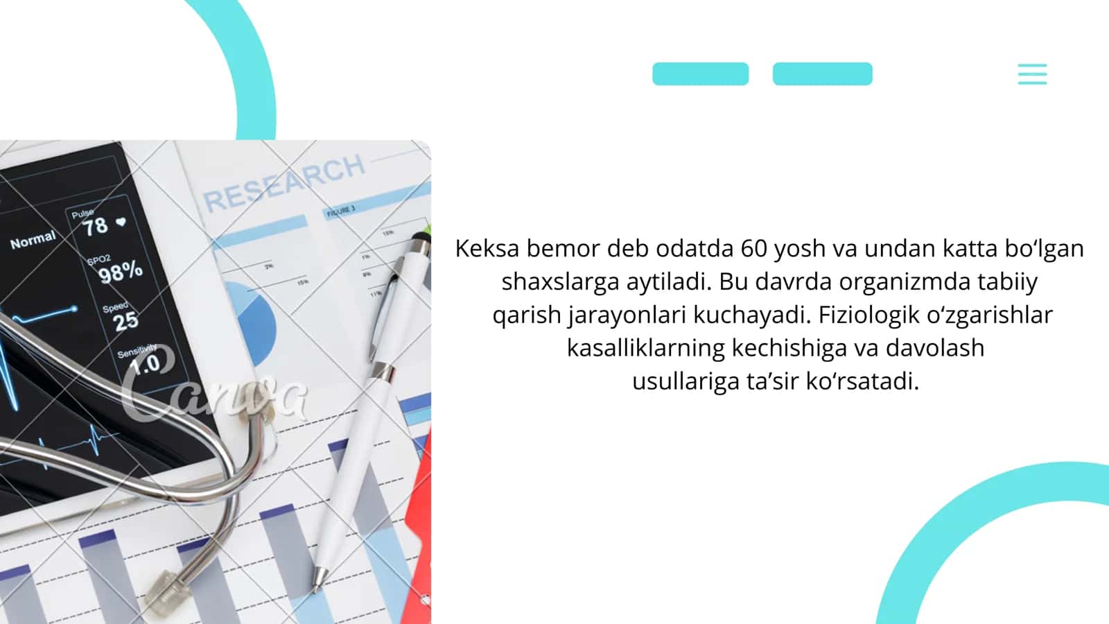 Keksa bemor, keksa bemorning fiziologik xususiyatlari 2
