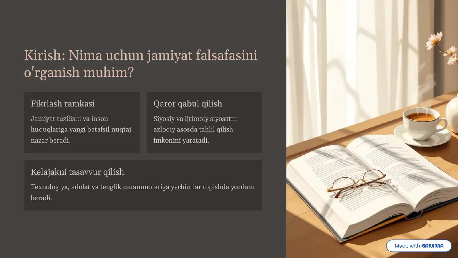 Jamiyat falsafasi: Inson, Jamiyat va Dunyo 2