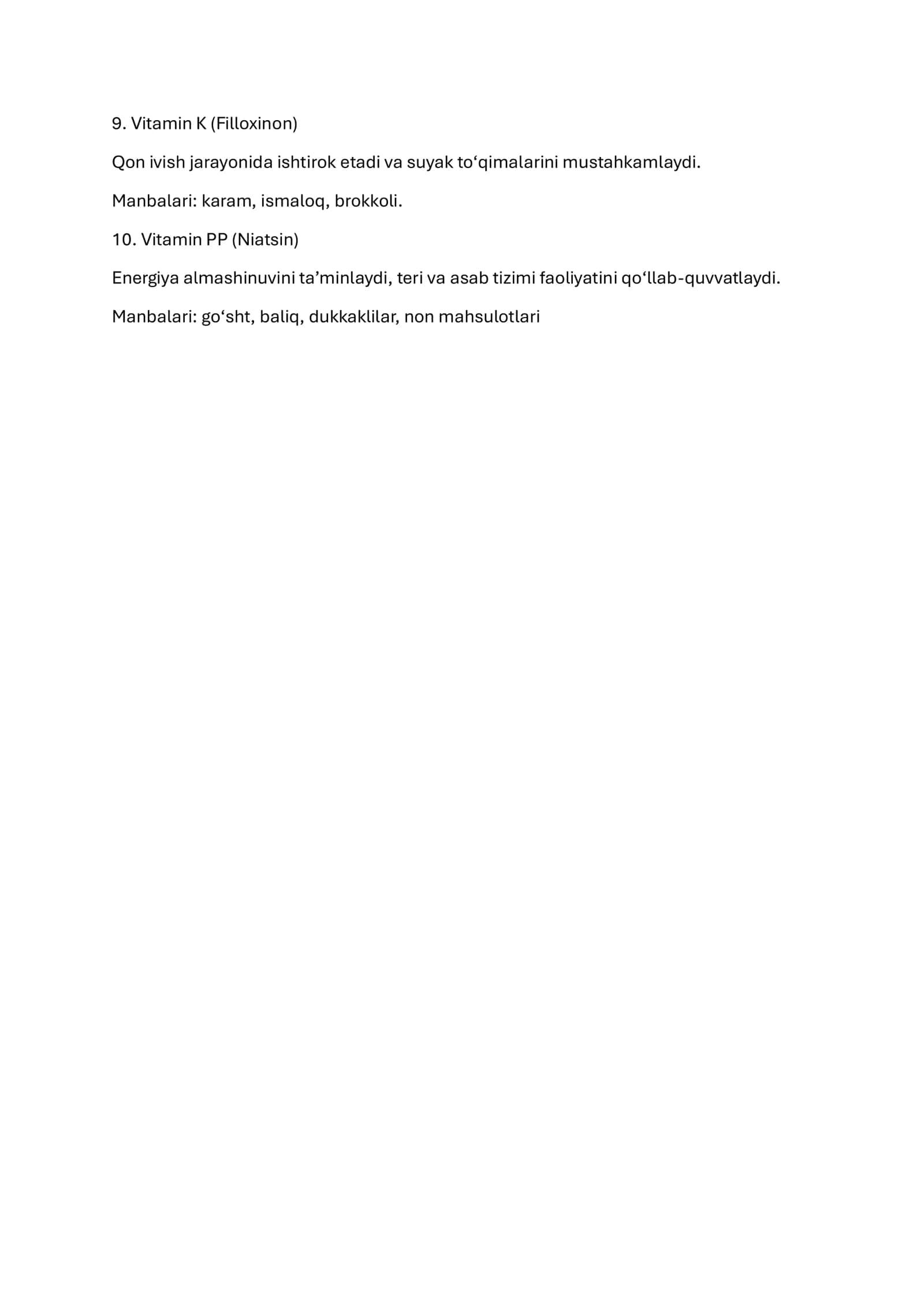 Vitaminlar haqida glossariy (10 ta) 2