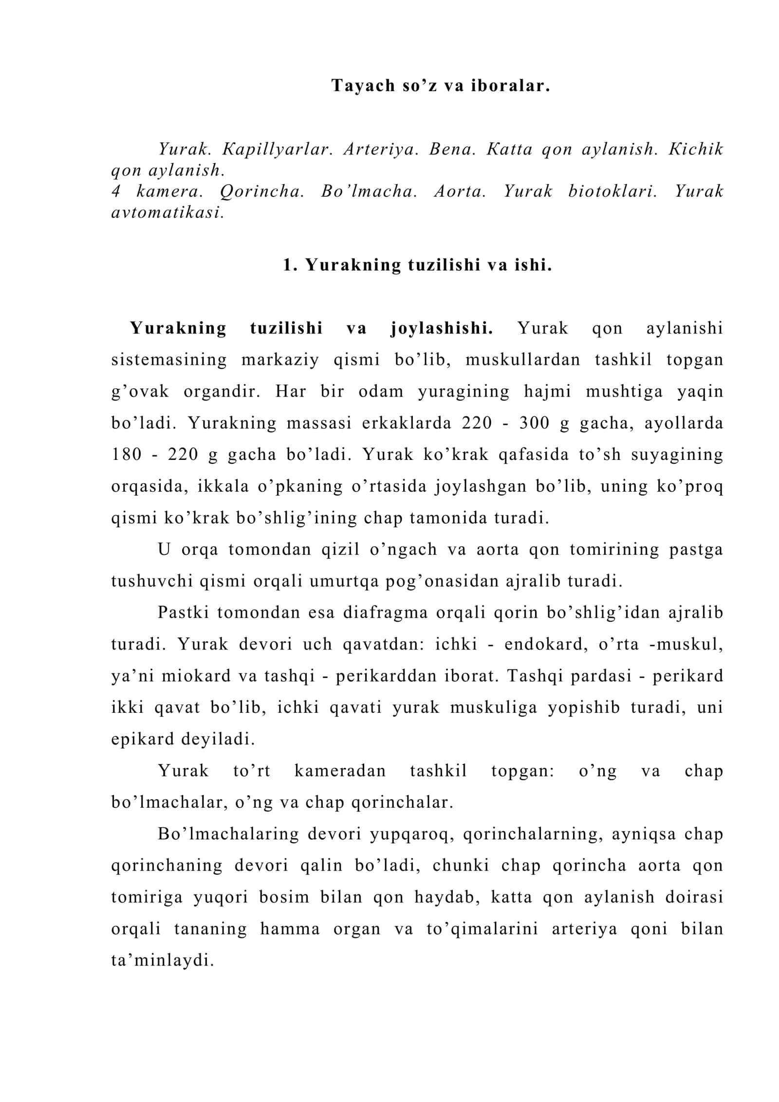 Yurаk tоmir sistеmаsining rivоjlаnishi vа fаоliyatining yoshgа bоg’liq хususiyatlаri 2