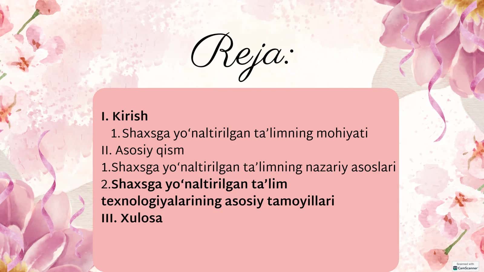 Shaxsga yoʻnaltirilgan ta'lim texnologiyalari 2