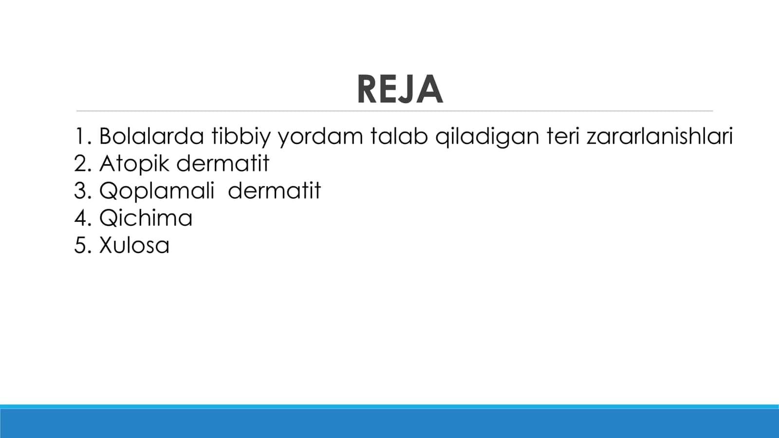 Teri kasalliklar bilan kasallangan bolalarni parvarishlash 2