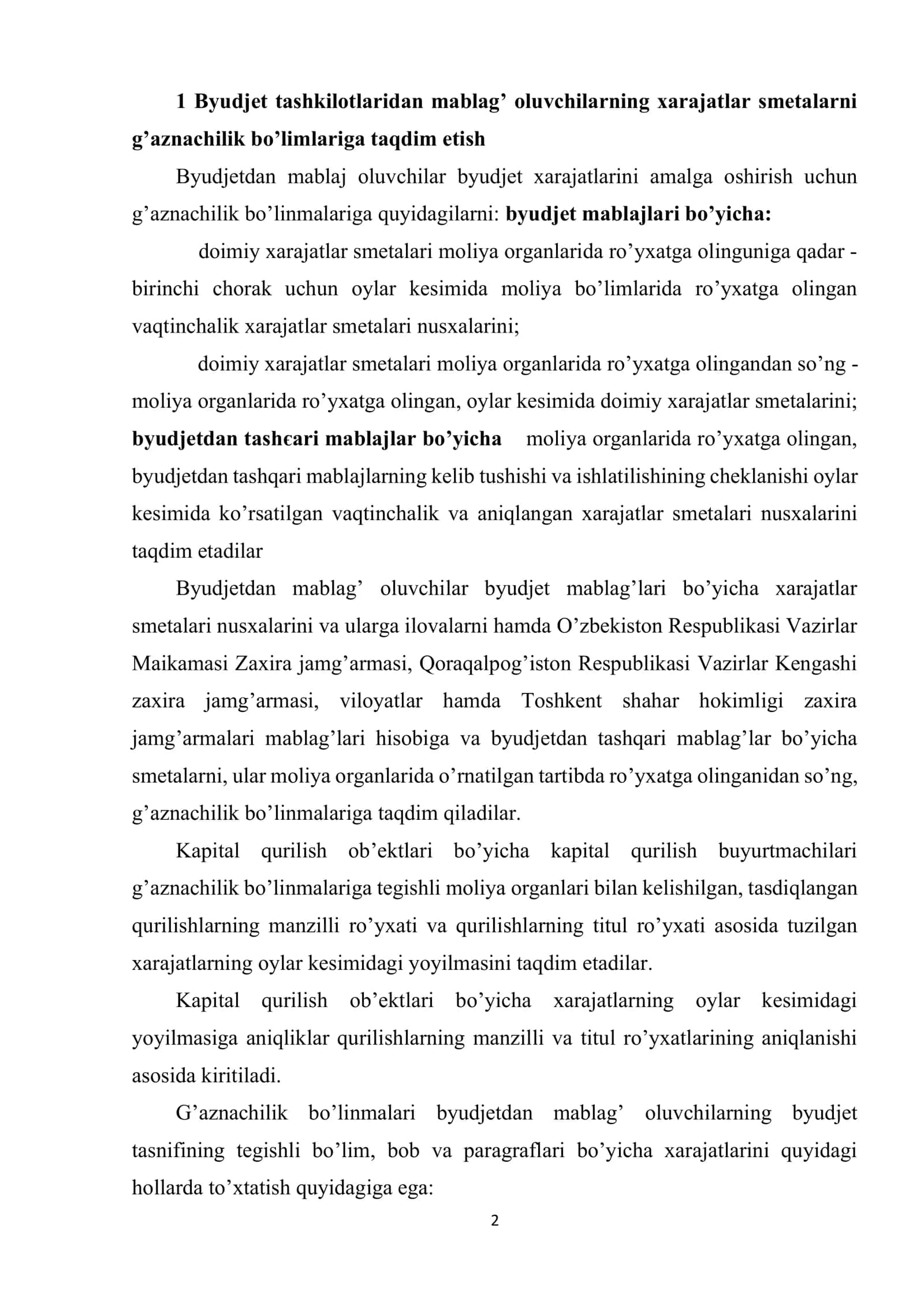 Byudjet tashkilotlarida xarajatlar smetasi ijrosi nazorat qilish 2