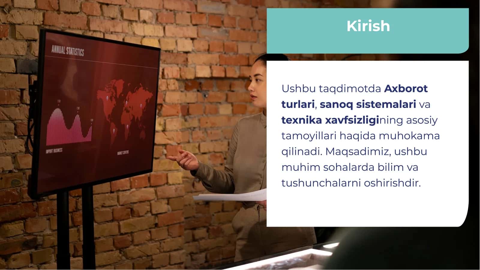 AXBOROT TURLARI, SANOQ SISTEMALARI VA TEXNIKA XAVFSIZLIGI 2
