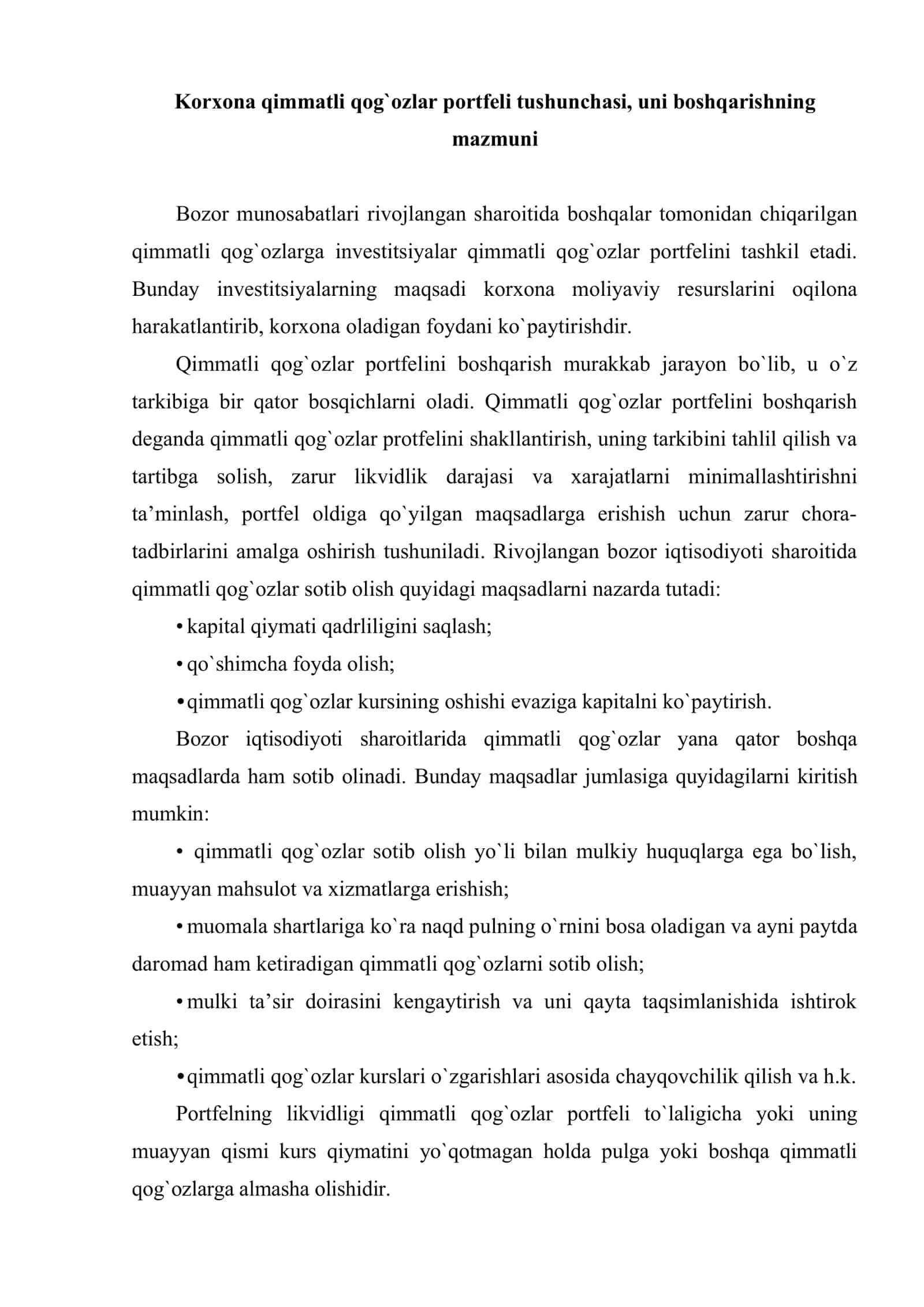 Korxonalarda investitsion faoliyatni boshqarish 2