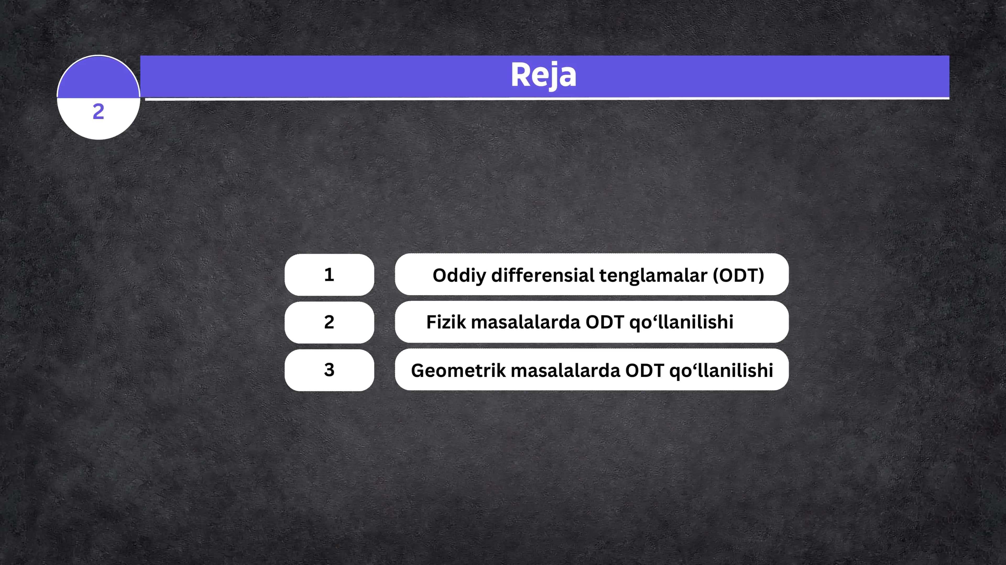 Oddiy differensial tenglamalar 2