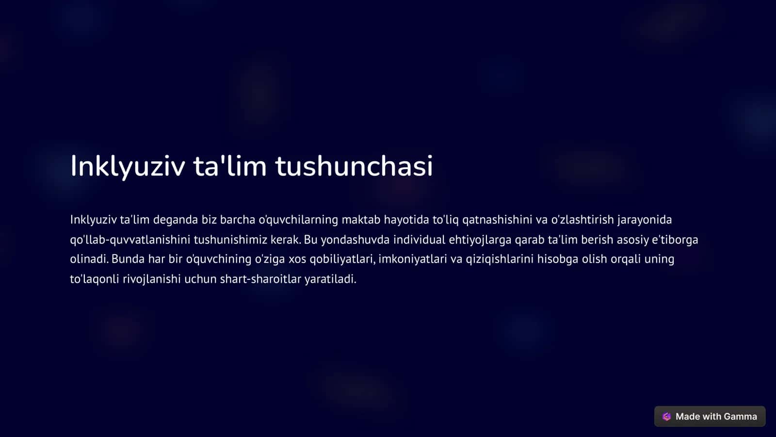 Inklyuziv ta'limga jalb qilish bosqichlari 2