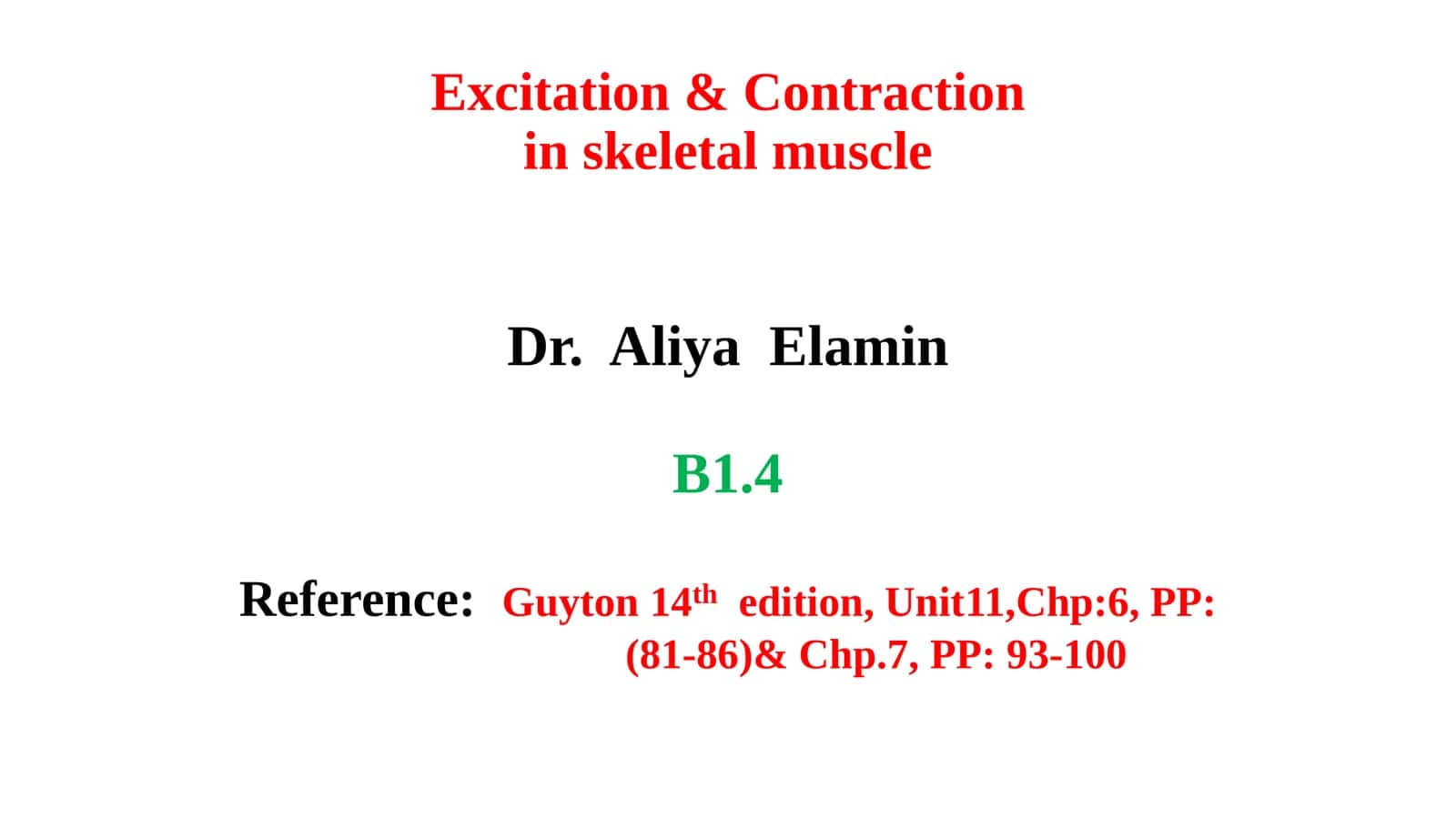 Excitation & Contraction in skeletal muscle 2