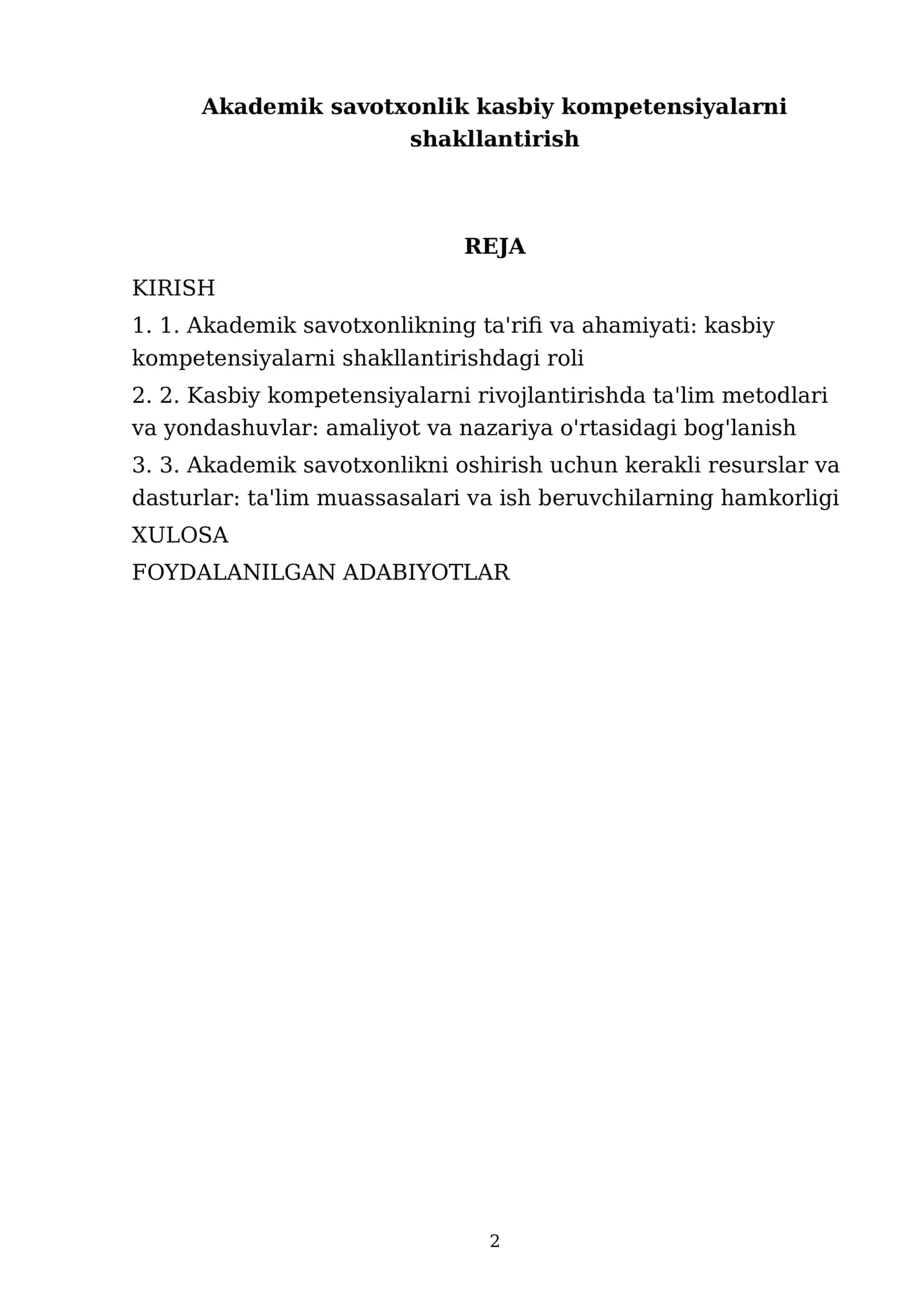 Akademik savotxonlik kasbiy kompetensiyalarni shakllantirish 2