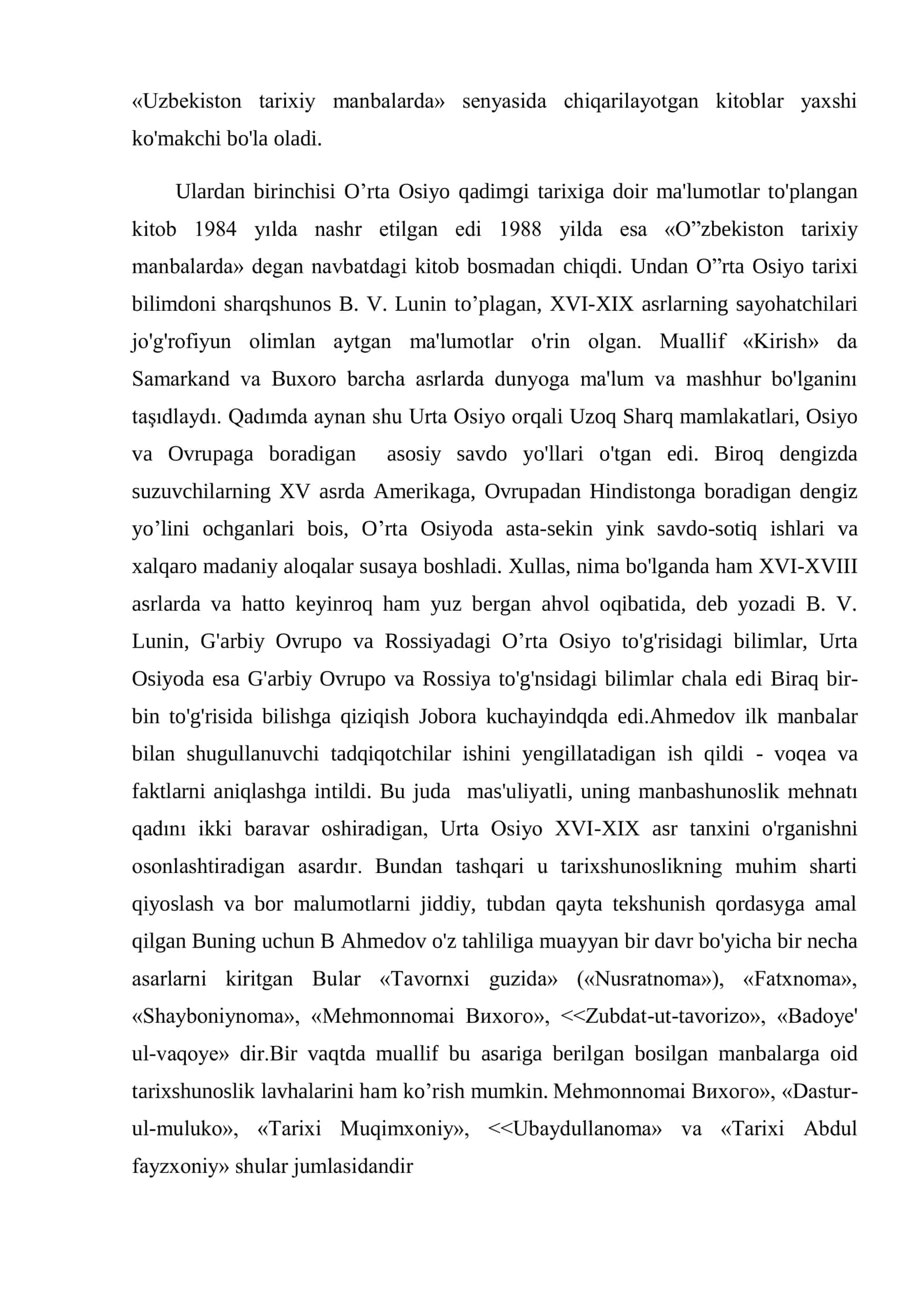 XVI-XIX asrning birinchi yarmida O’rta Osiyo haqidagi geografik tatqiqotlar 2