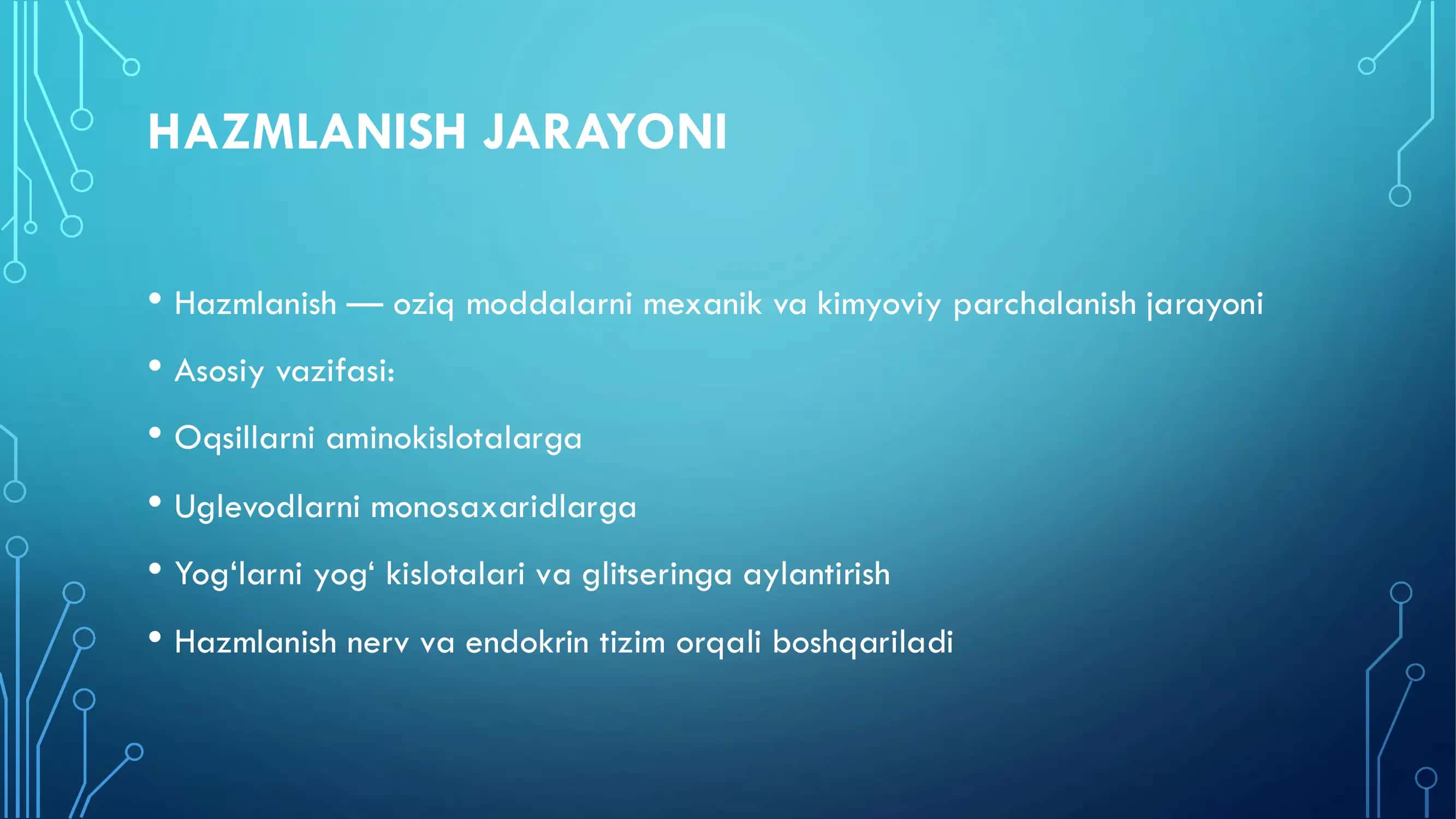HAZMLANISH JARAYONINING ENDOKRIN BOSHQARILUVI ME’DA-ICHAK NAYINING ENDOKRIN HUJAYRALARI 2