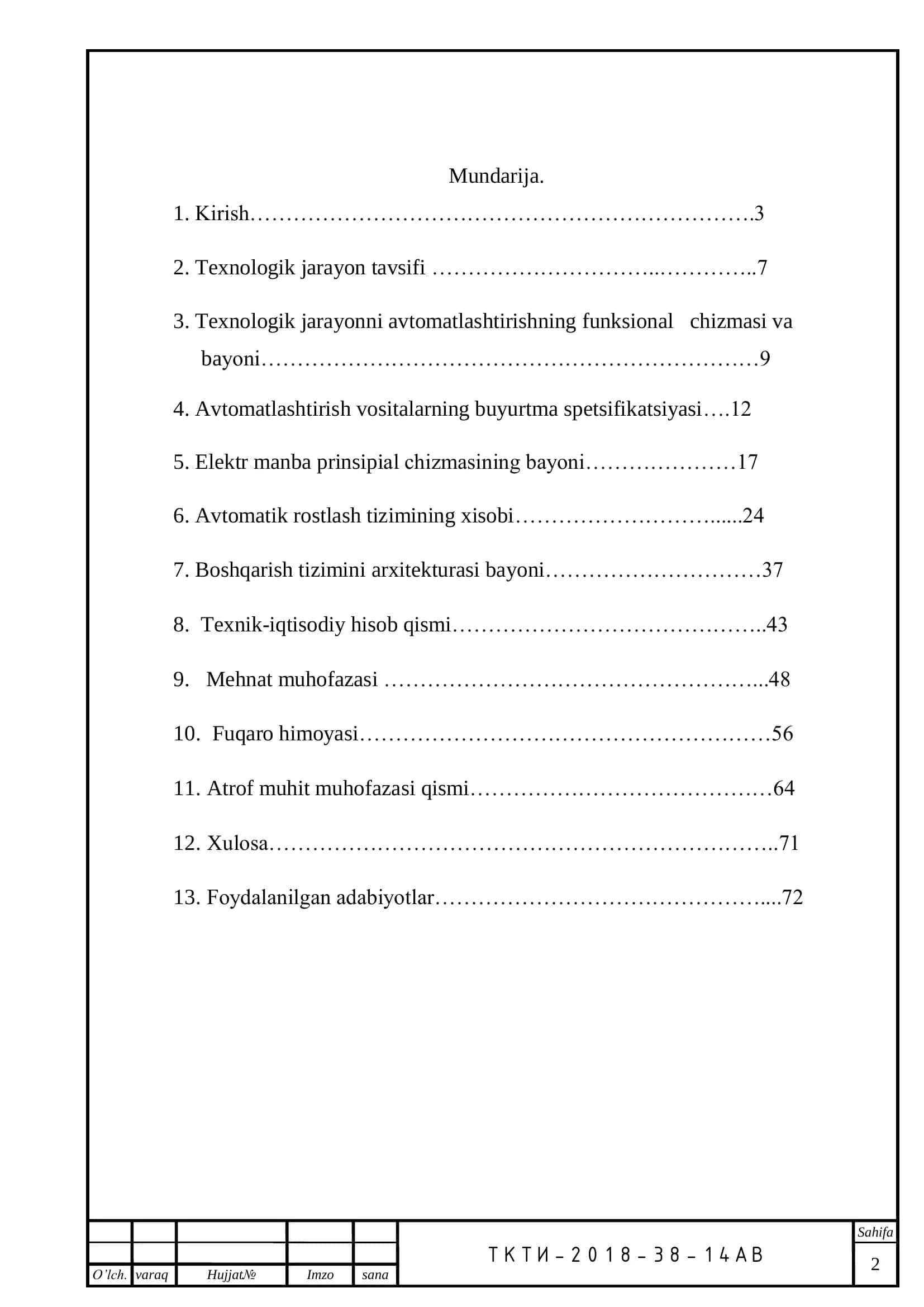 KALSIY KARBIDDAN ATSETILEN OLISH TEXNOLOGIYASINING AVTOMATLASHGAN TIZIMINI SHAKLLANTIRISH 2