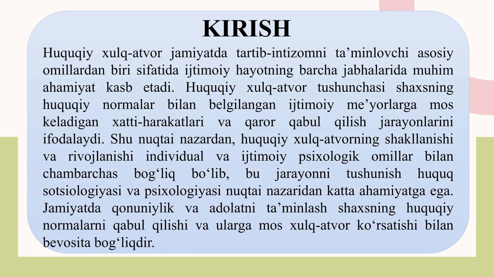 HUQUQIY XULQ-ATVORNING IJTIMOIY-PSIXOLOGIK OMILLARI 2