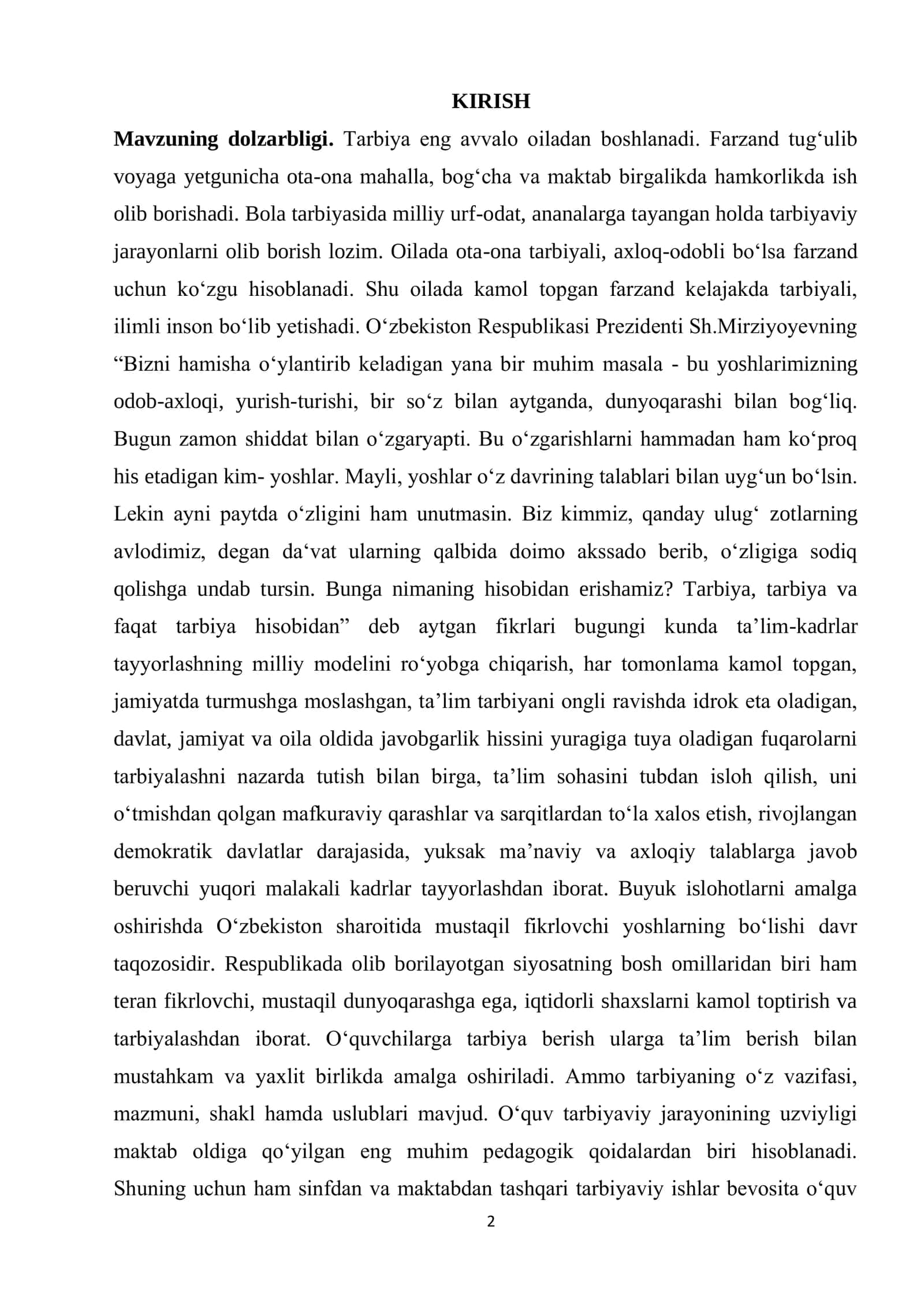 Tarbiya tushunchasi va uning inson hayotidagi tutgan o‘rni 2