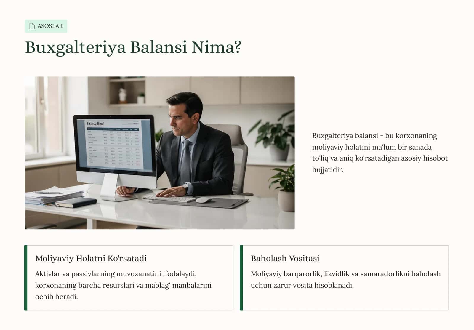 Buxgalteriya Balansi: Asosiy  Tushunchalar va Tuzilishi 2