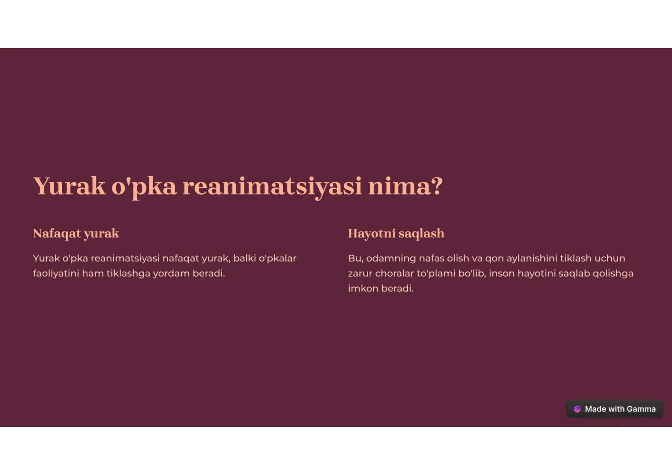 Birinchi yordam: Hayotni saqlash 2