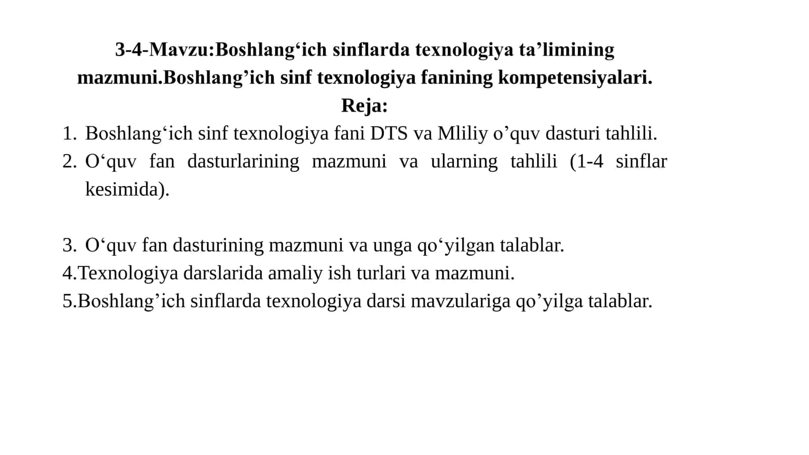 Boshlang‘ich sinflarda texnologiya ta’limining mazmuni.Boshlang‘ich sinf texnologiya fanining kompetensiyalari 2
