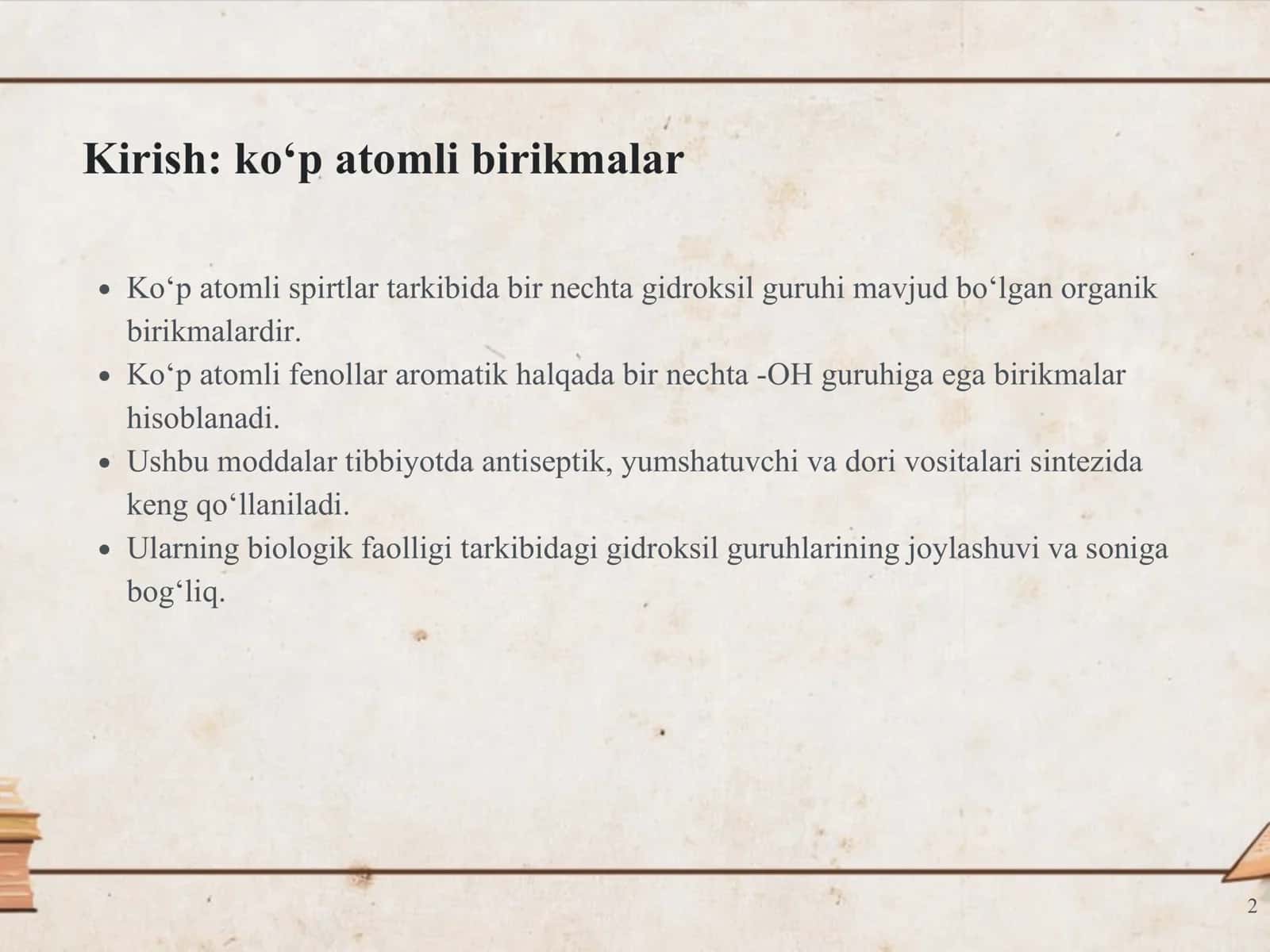 Koʻp atomli spirtlar 2