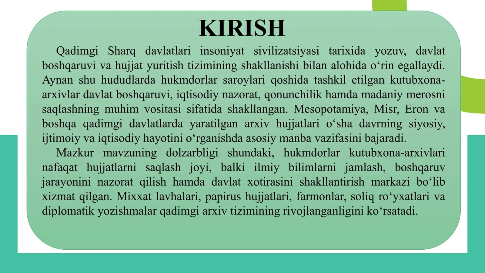 Qadimgi Sharq davlatlarida hukmdorlarning kutubxona arxivlari 2