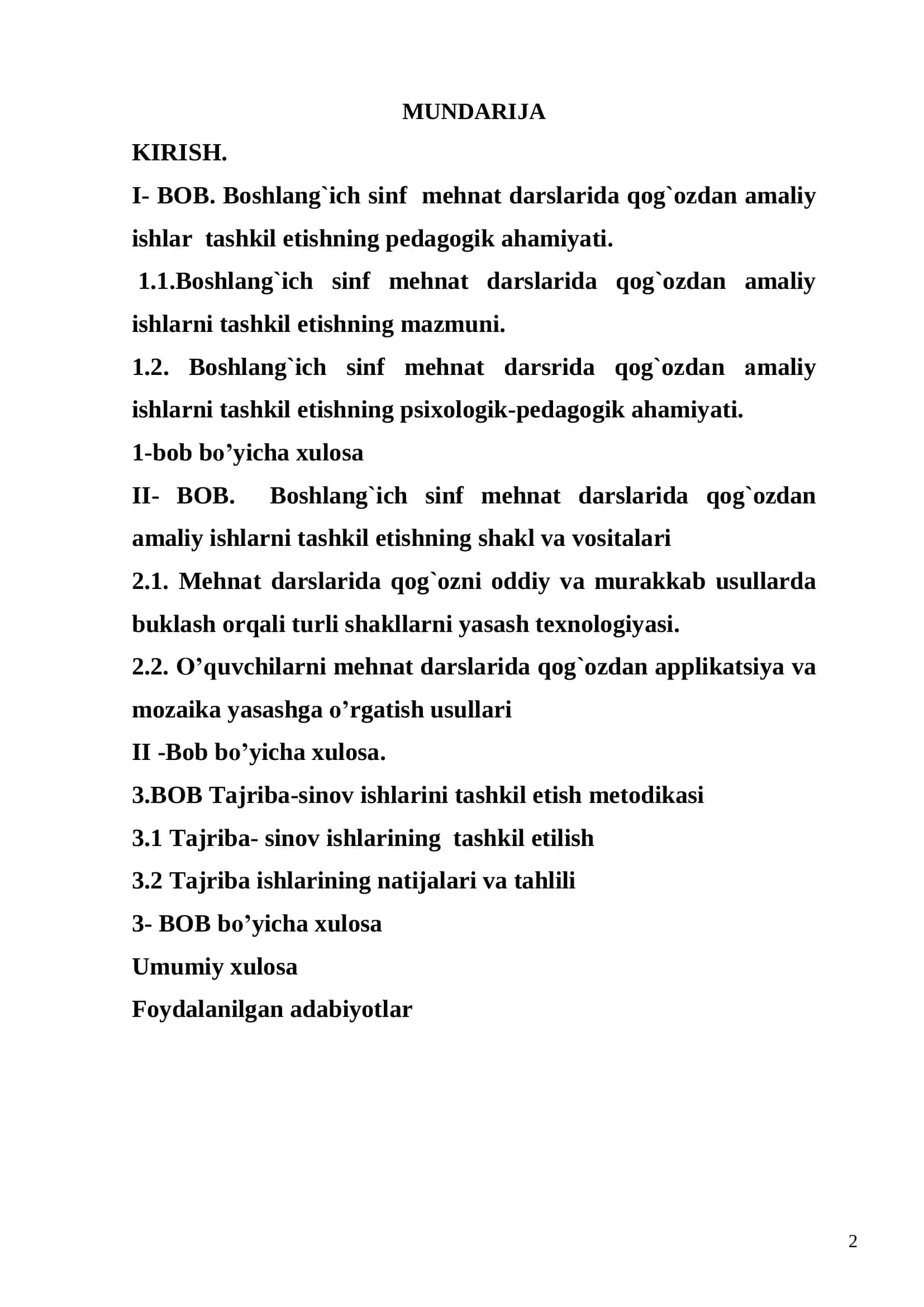 Boshlang’ich sinf mehnat darslarida qog’ozdan amaliy ishlarni tashkil etish metodikasi 2