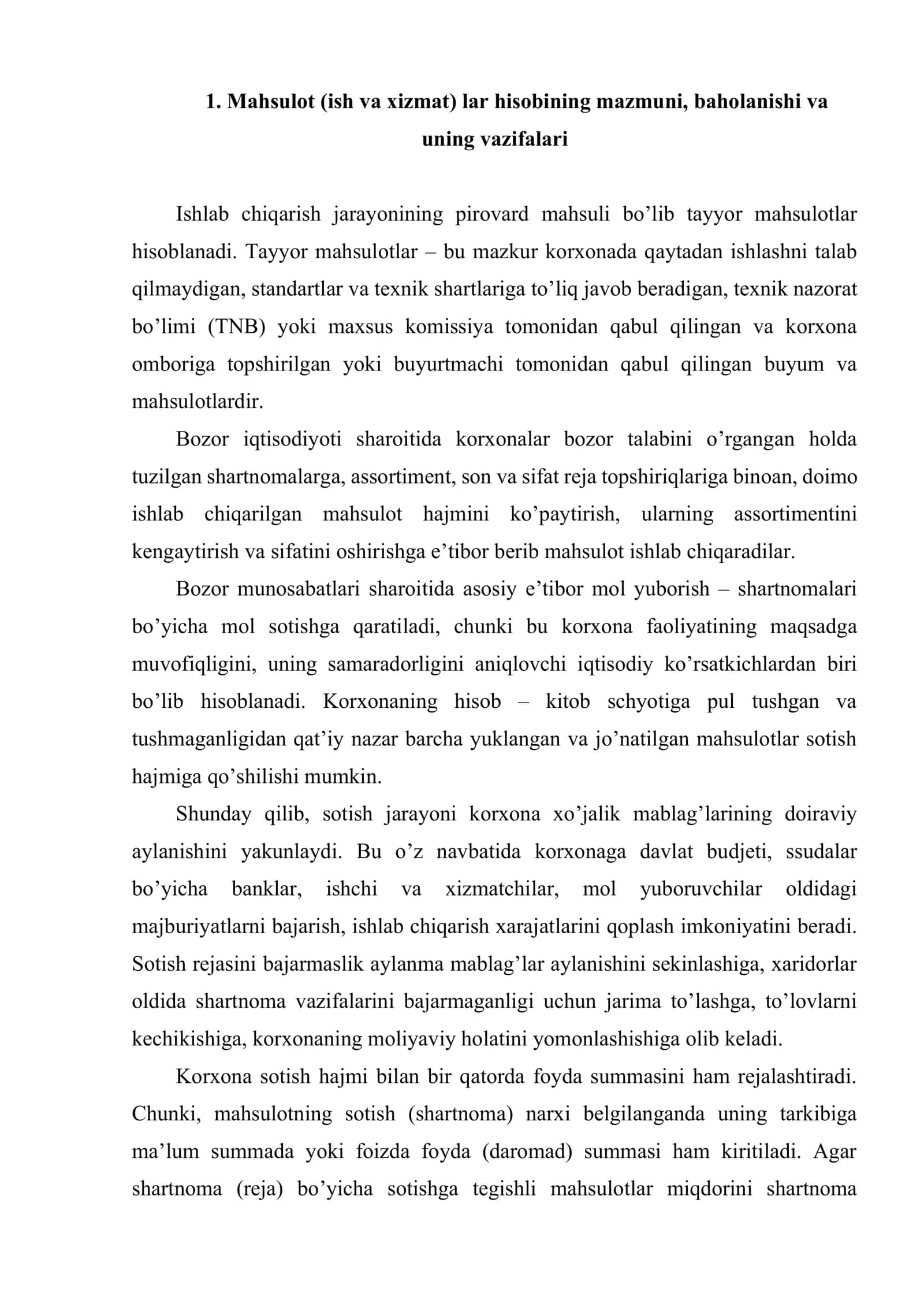 Byudjet tashkilotlarida tovar (ish, xizmat) lar ishlab chiqarish va sotish hisobi 2