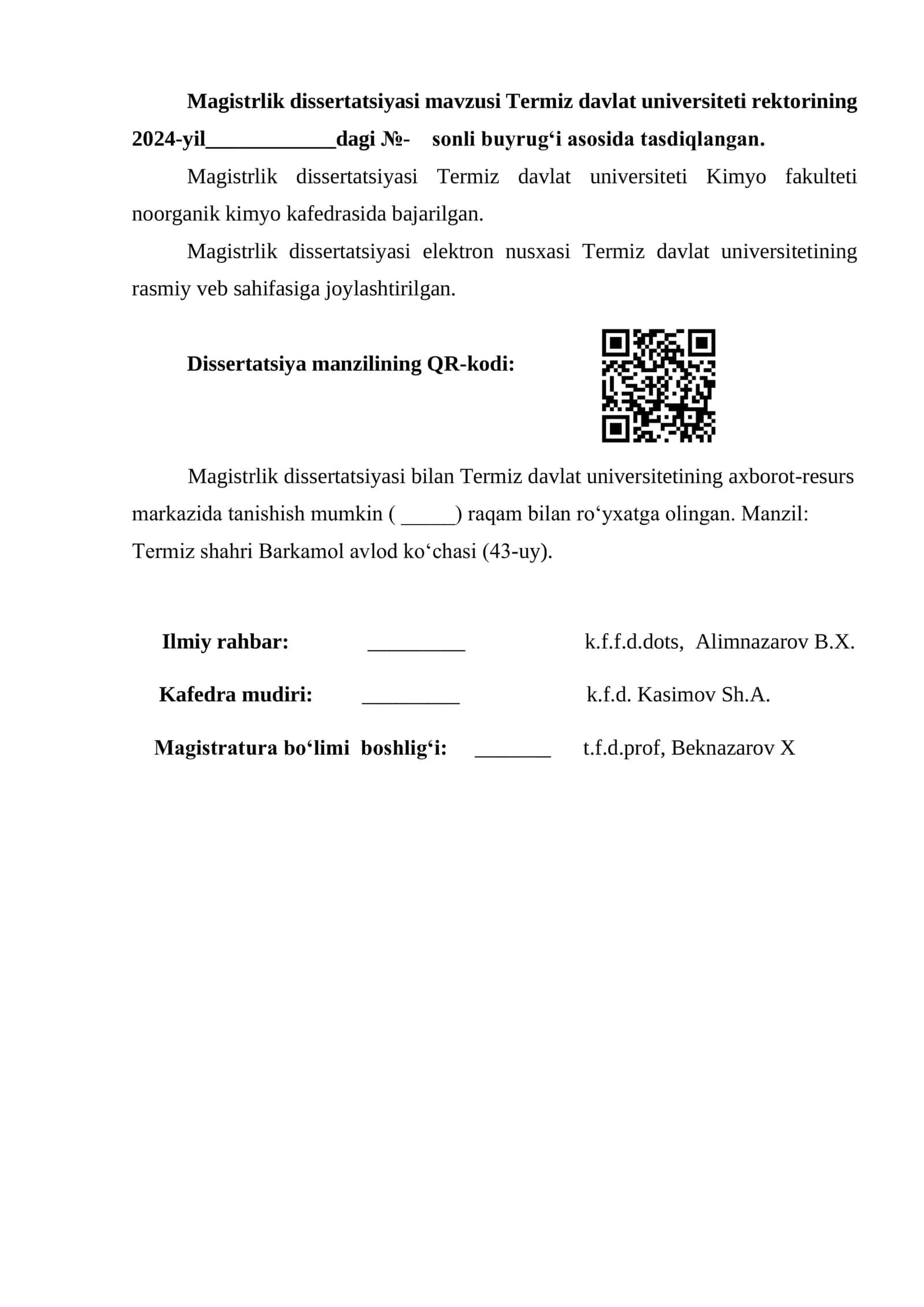 3D Metallarining 4-Xlor-2-Metilfenoksisisirka Kislota Kompleks Birikmalar Sintezi va Kristall Tuzilishlari 2