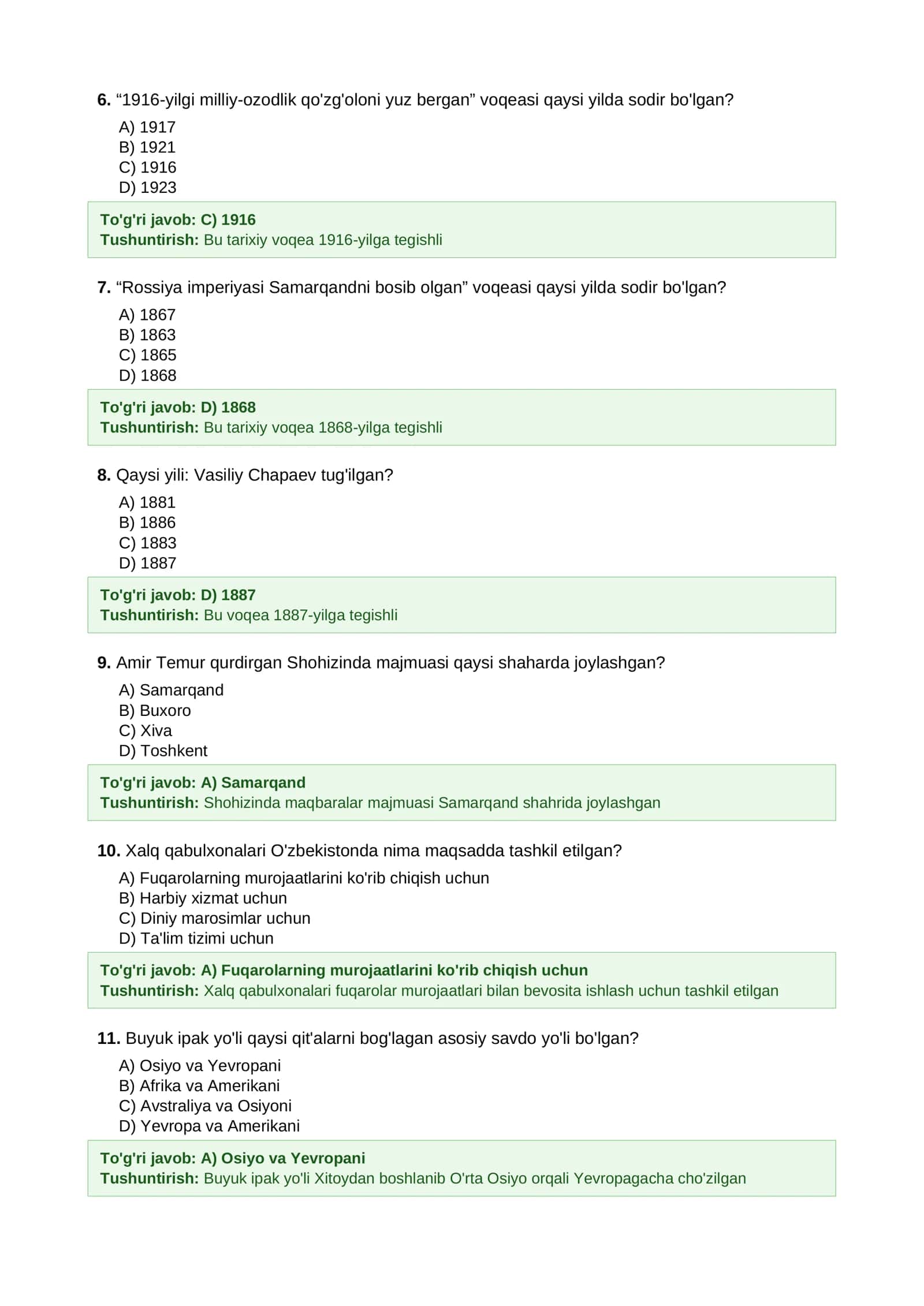 DTM uchun o'ta qiyinlashtirilgan test to'plami 2
