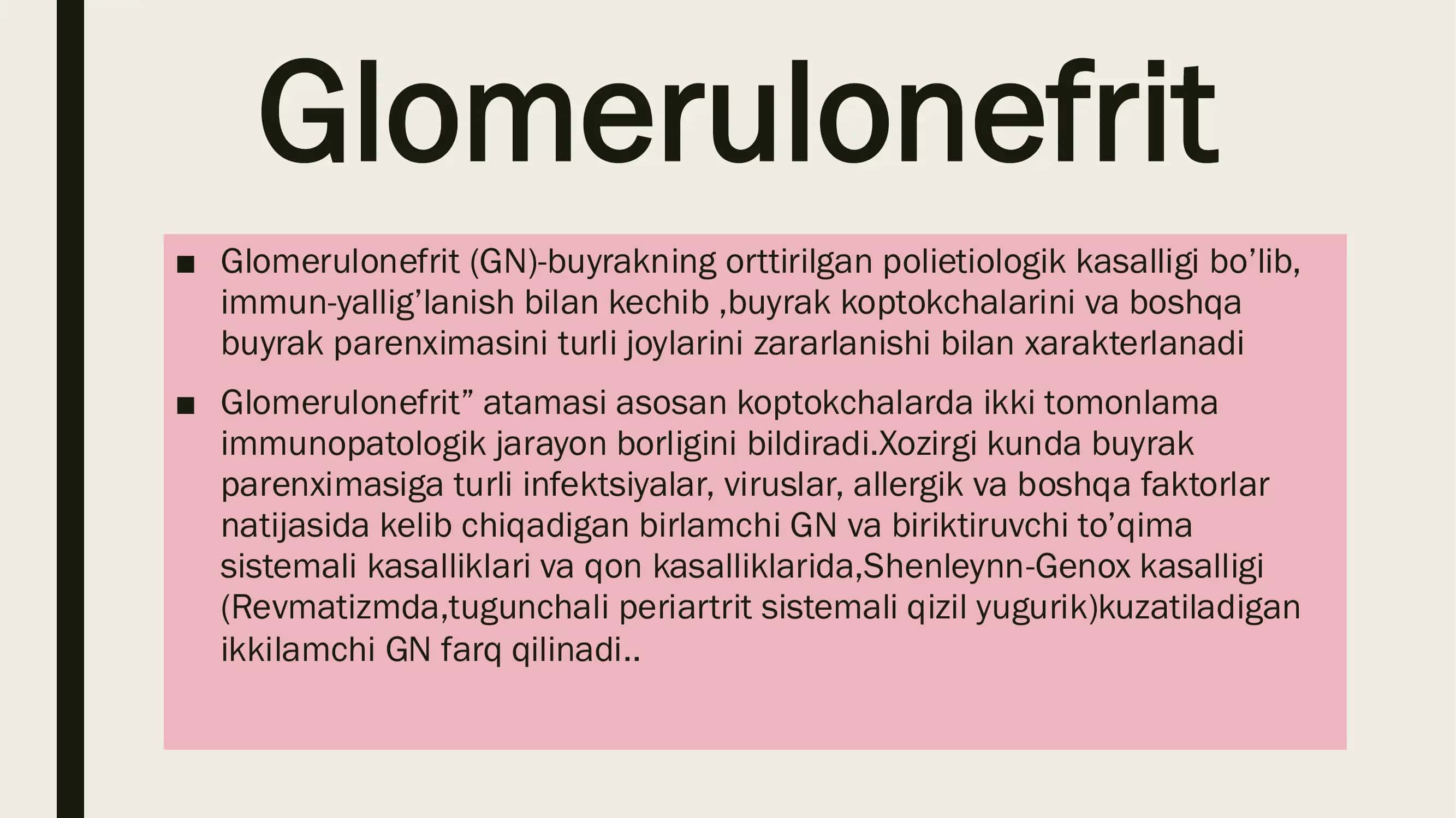 Glomerulonefrit 2