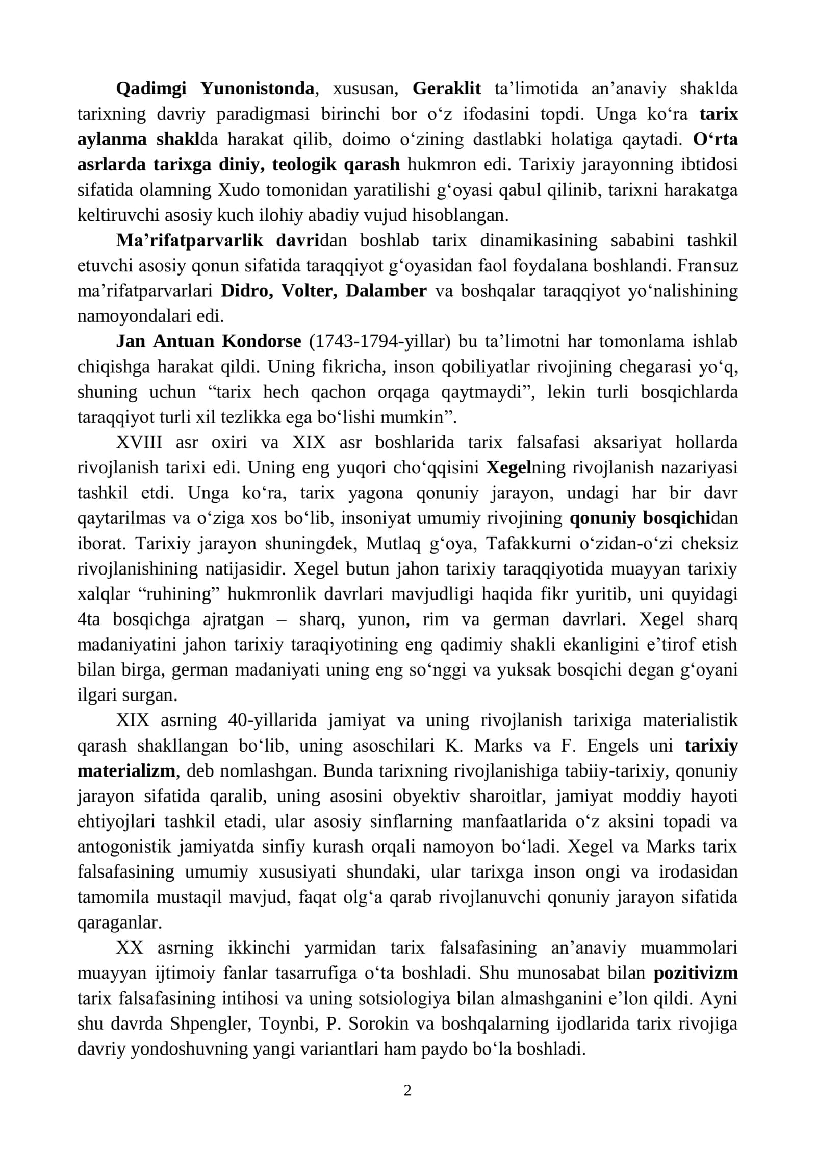 Tarix falsafasi, sivilizatsiya va madaniyat 2