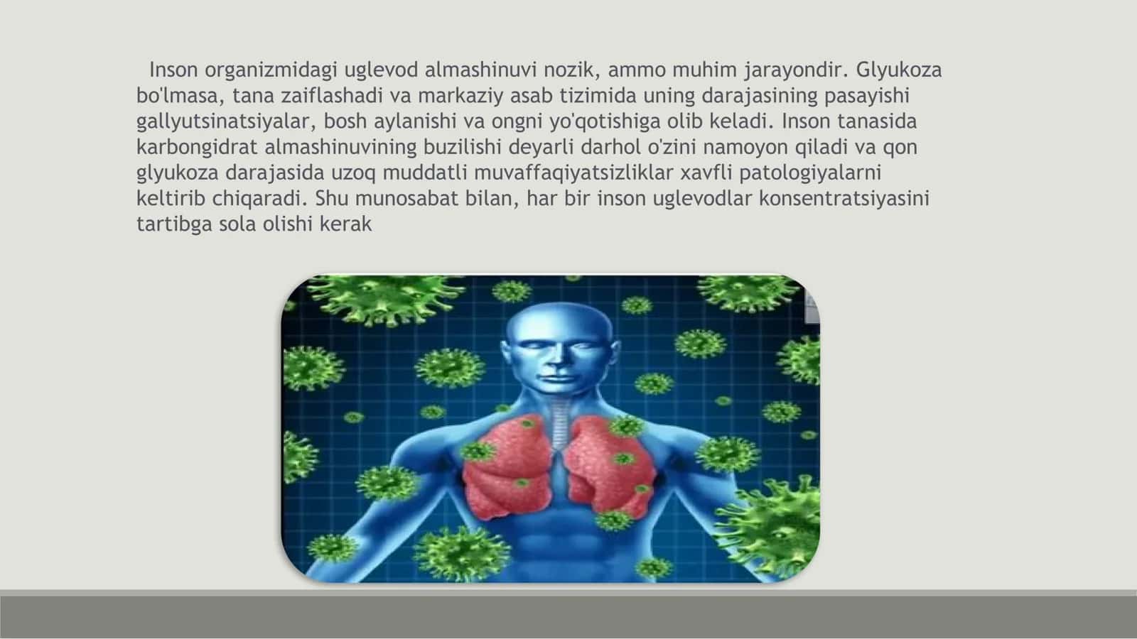 Uglevod almashinuvining boshqarilishi 2