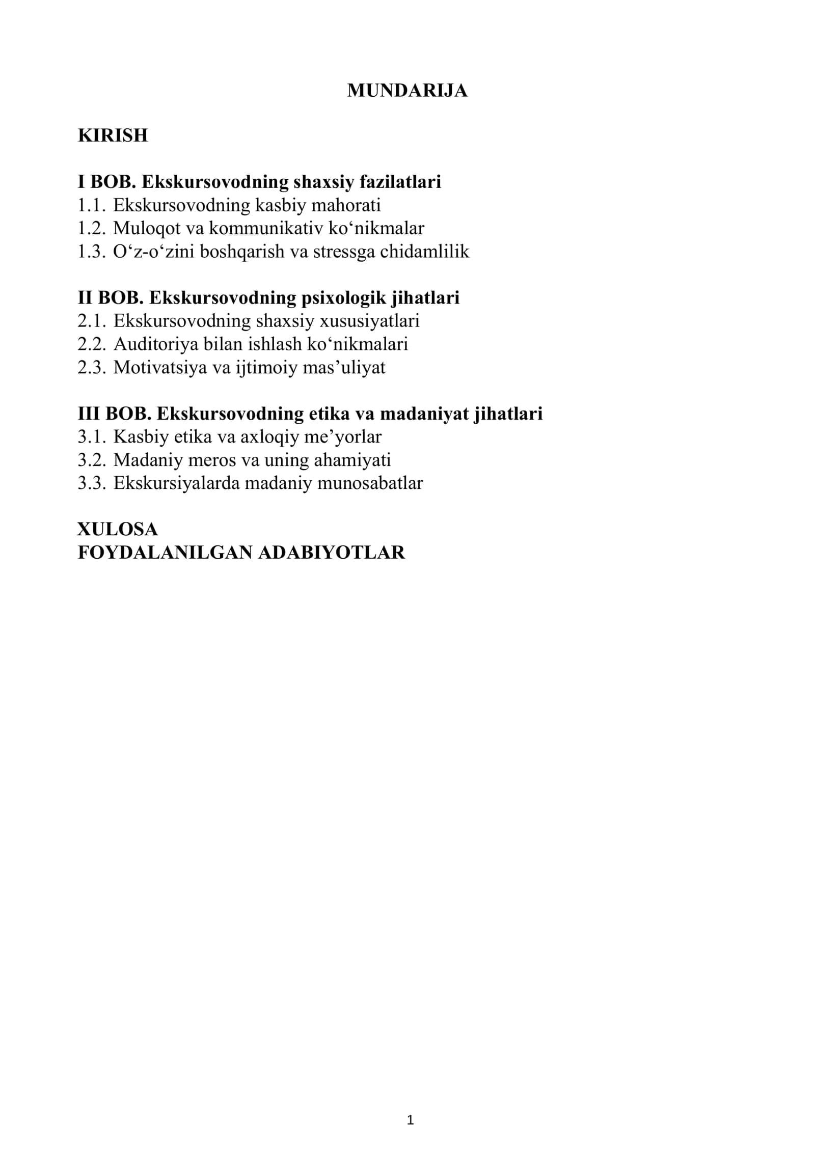 Gid hamrohligi va tarjimonlik faoliyati 3-kurs talabasi 2