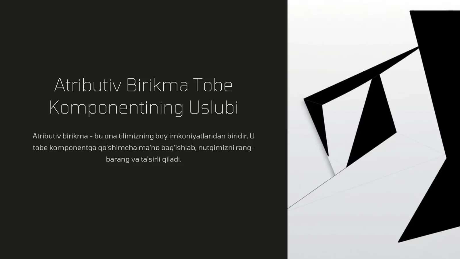 Atributiv birikama tobe komponentning uslubiy imkoniyatiAtributiv birikama tobe komponentning uslubiy imkoniyati 2