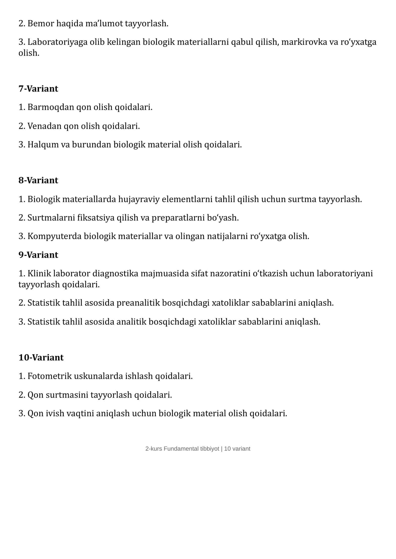 2-kurs Fundamental tibbiyot 2