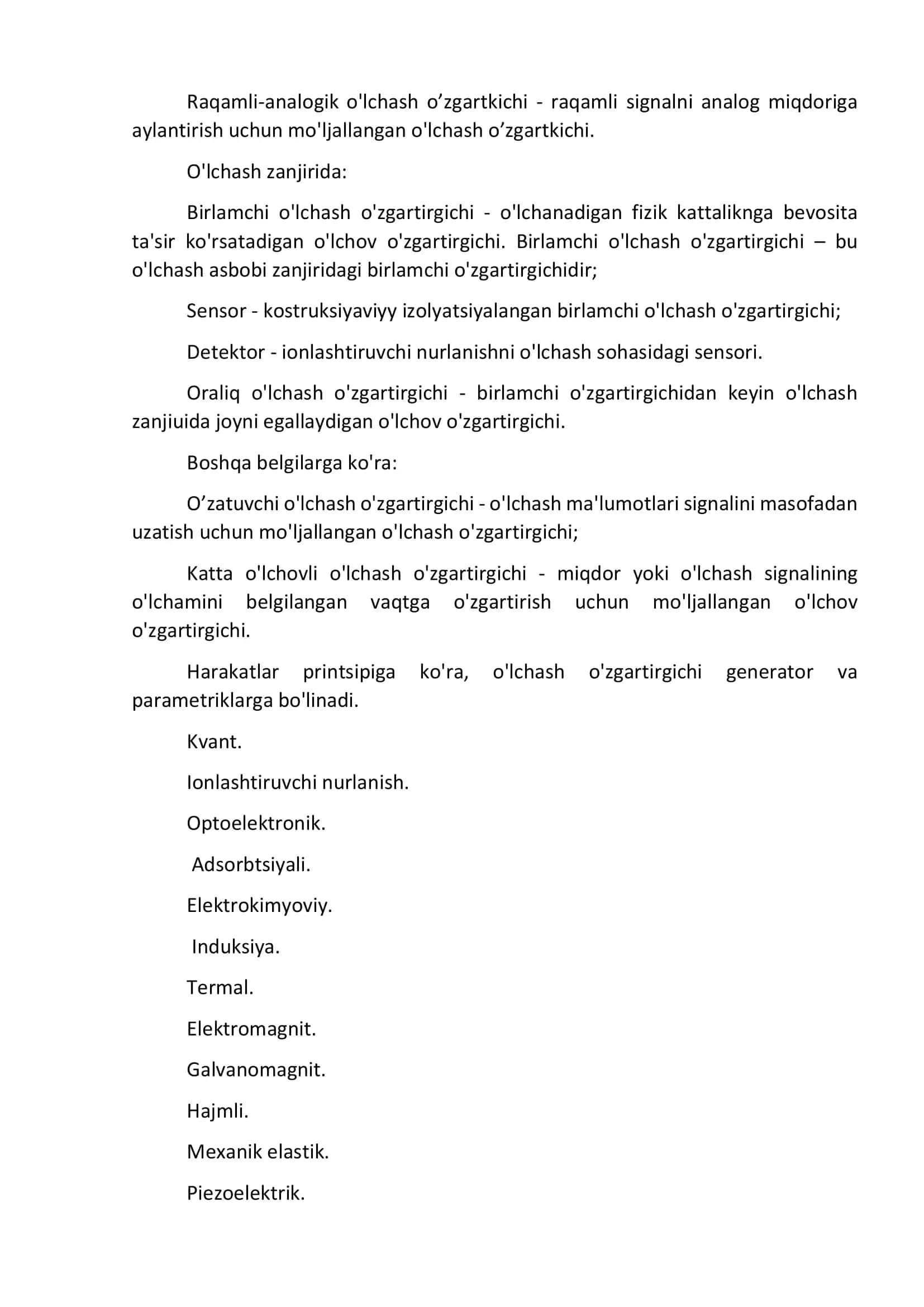 O'lchash o'zgartirgich 2