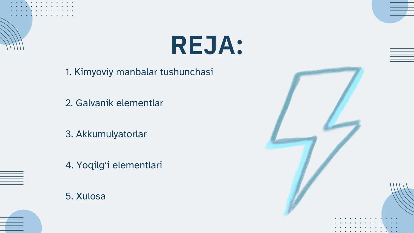 ELEKTR ENERGIYASINING KIMYOVIY MANBALARI 2