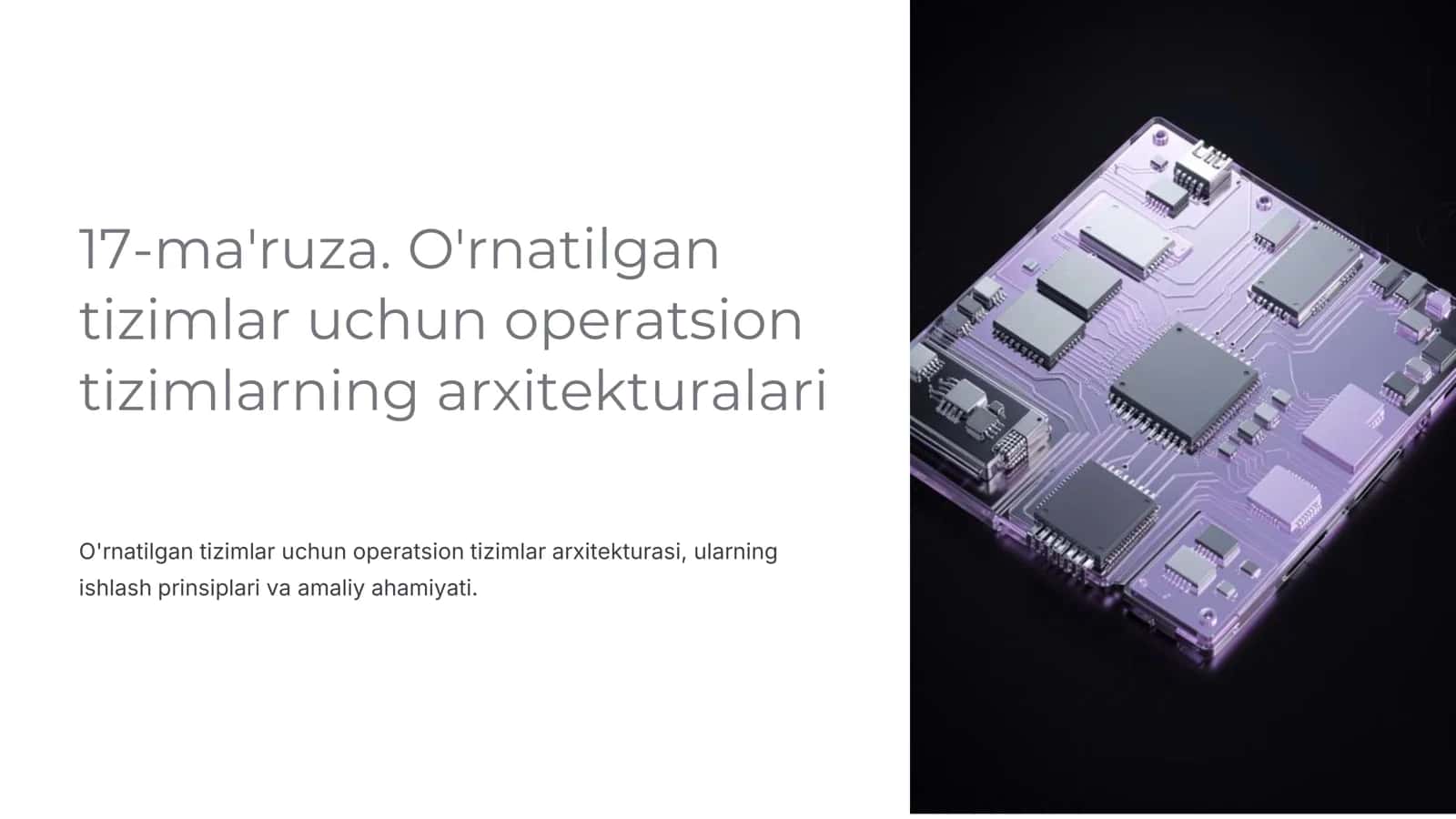 O'rnatilgan tizimlar uchun operatsion tizimlarning arxitekturalari 2