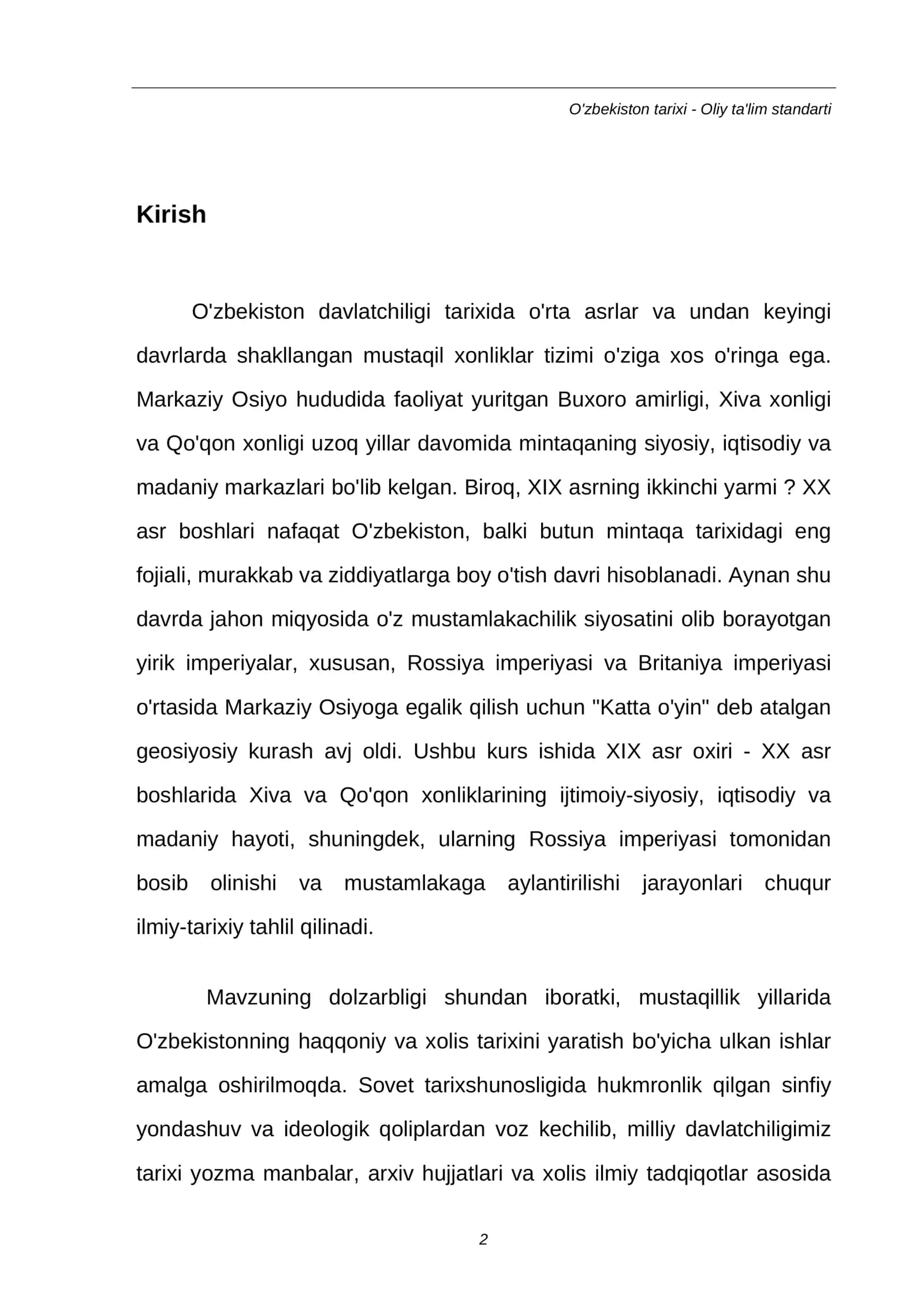 XIX asr oxiri - XX asr boshlarida Xiva va Qo'qon xonliklari 2