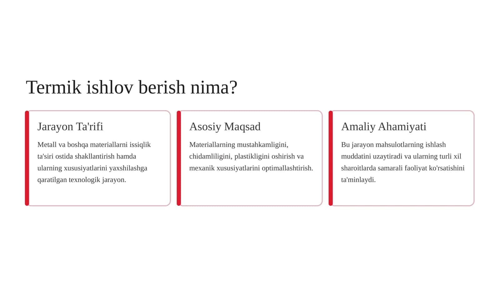 Termik Ishlov Berishning Asosiy Texnologiyalari 2