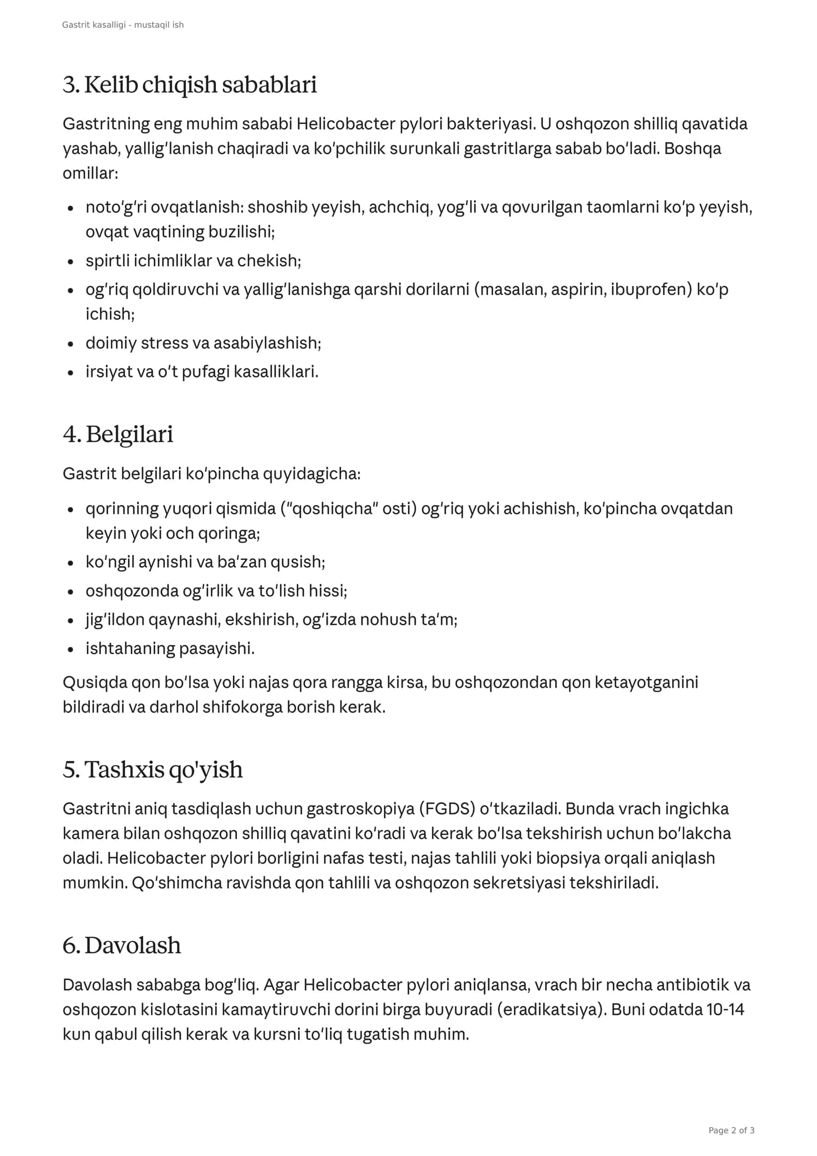Gastrit kasalligi 2