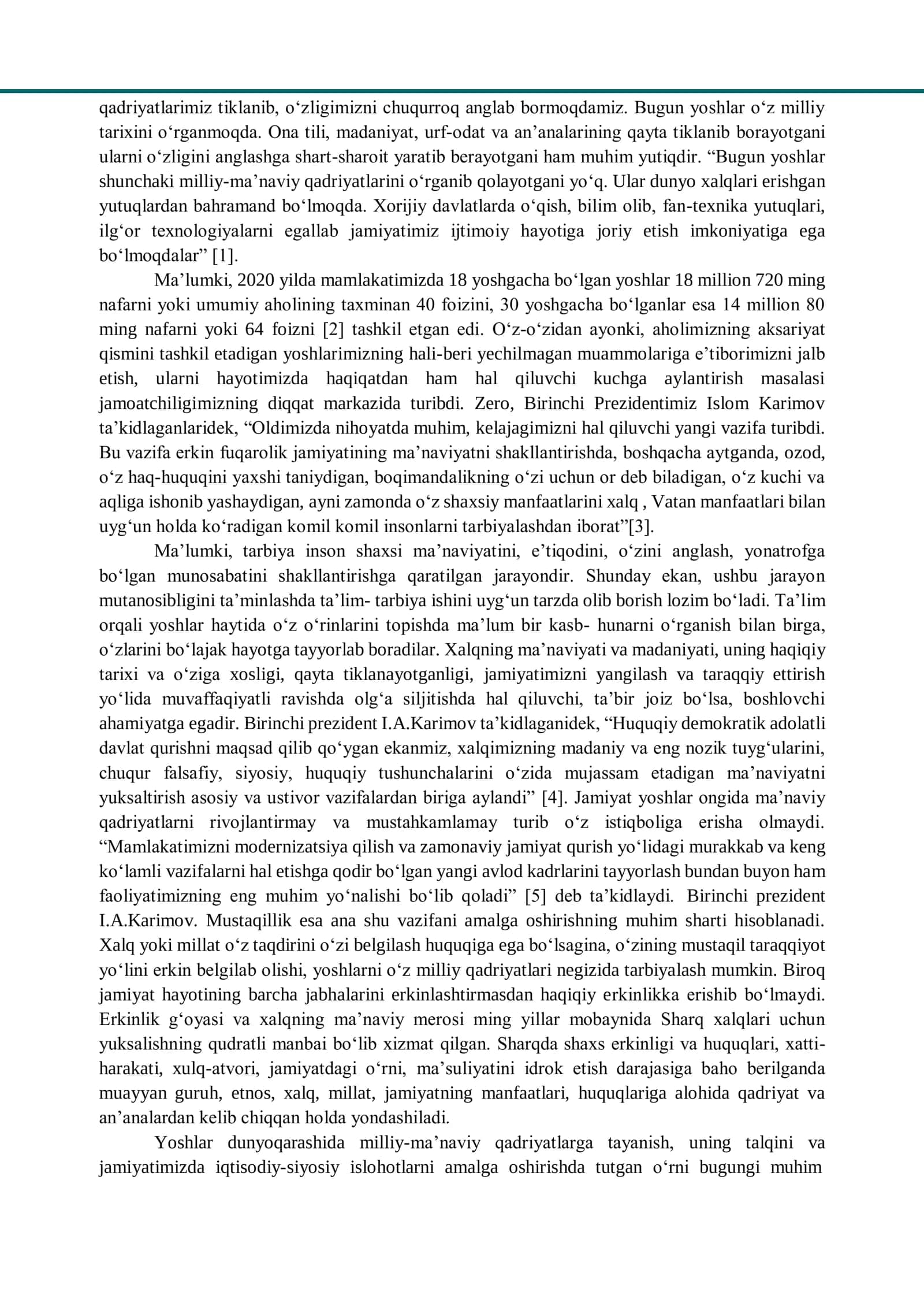 MILLIY QADRIYATLARNING YOSHLAR MA’NAVIYATINI YUKSALTIRISHDAGI O‘RNI 2