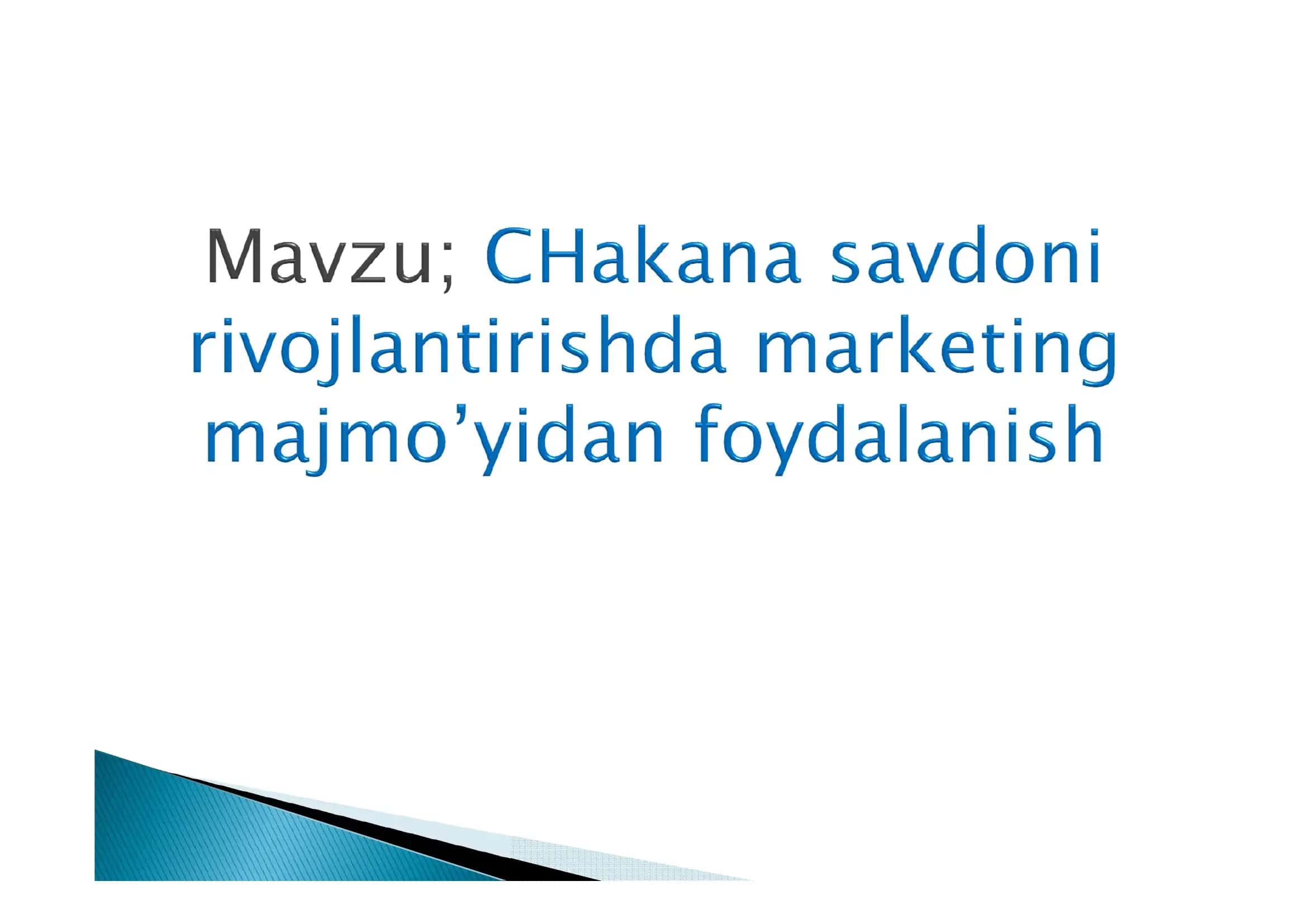 CHakana savdo va uning iqtisodiyotdagi o’rni 2