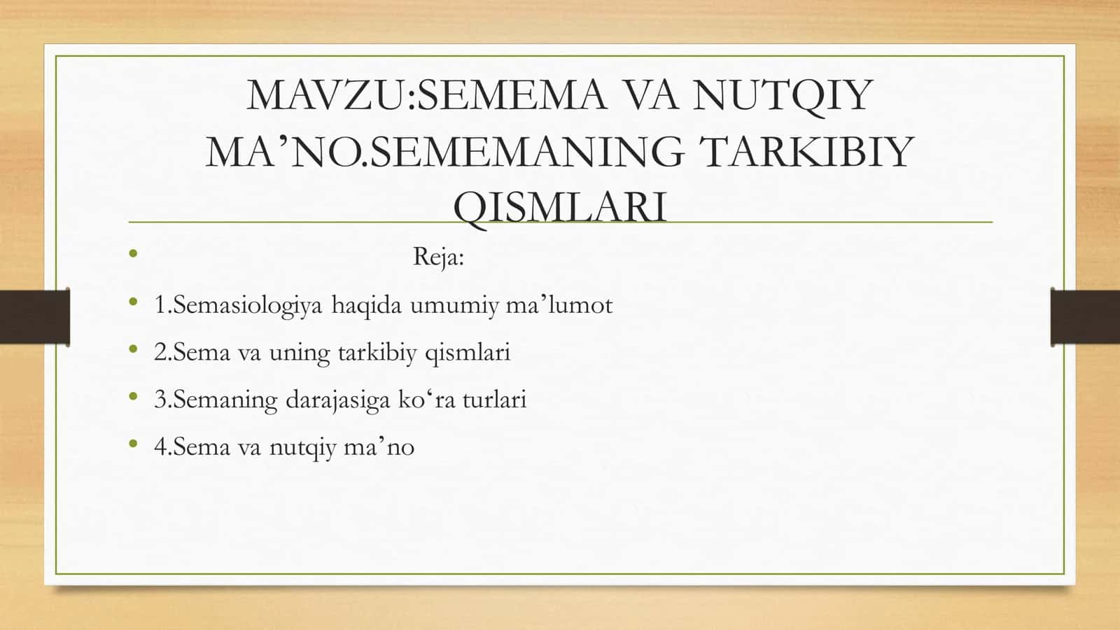 Semema va nutqiy maʼno 2